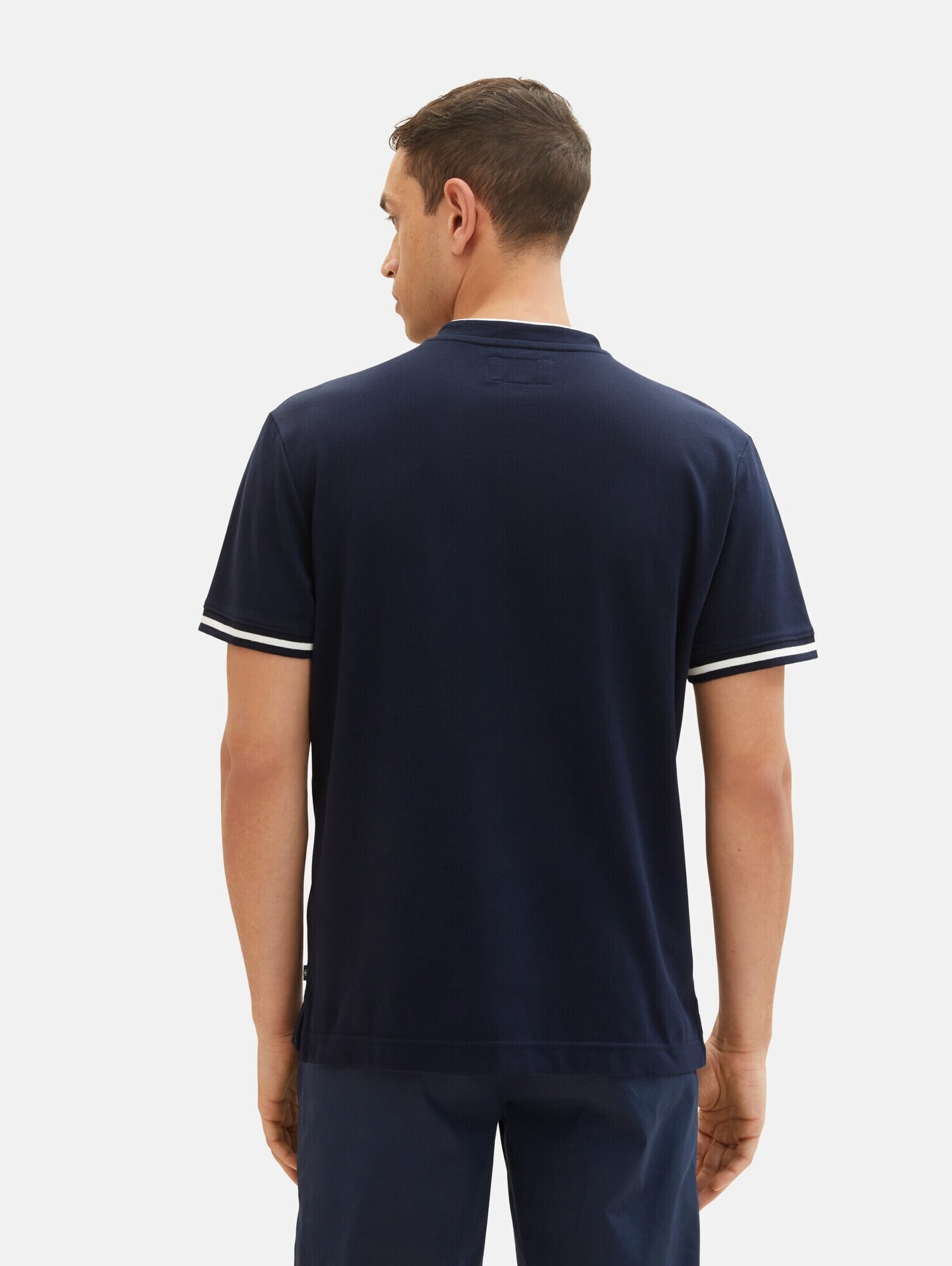 TOM TAILOR Tricou albastru marin / alb - Pled.ro