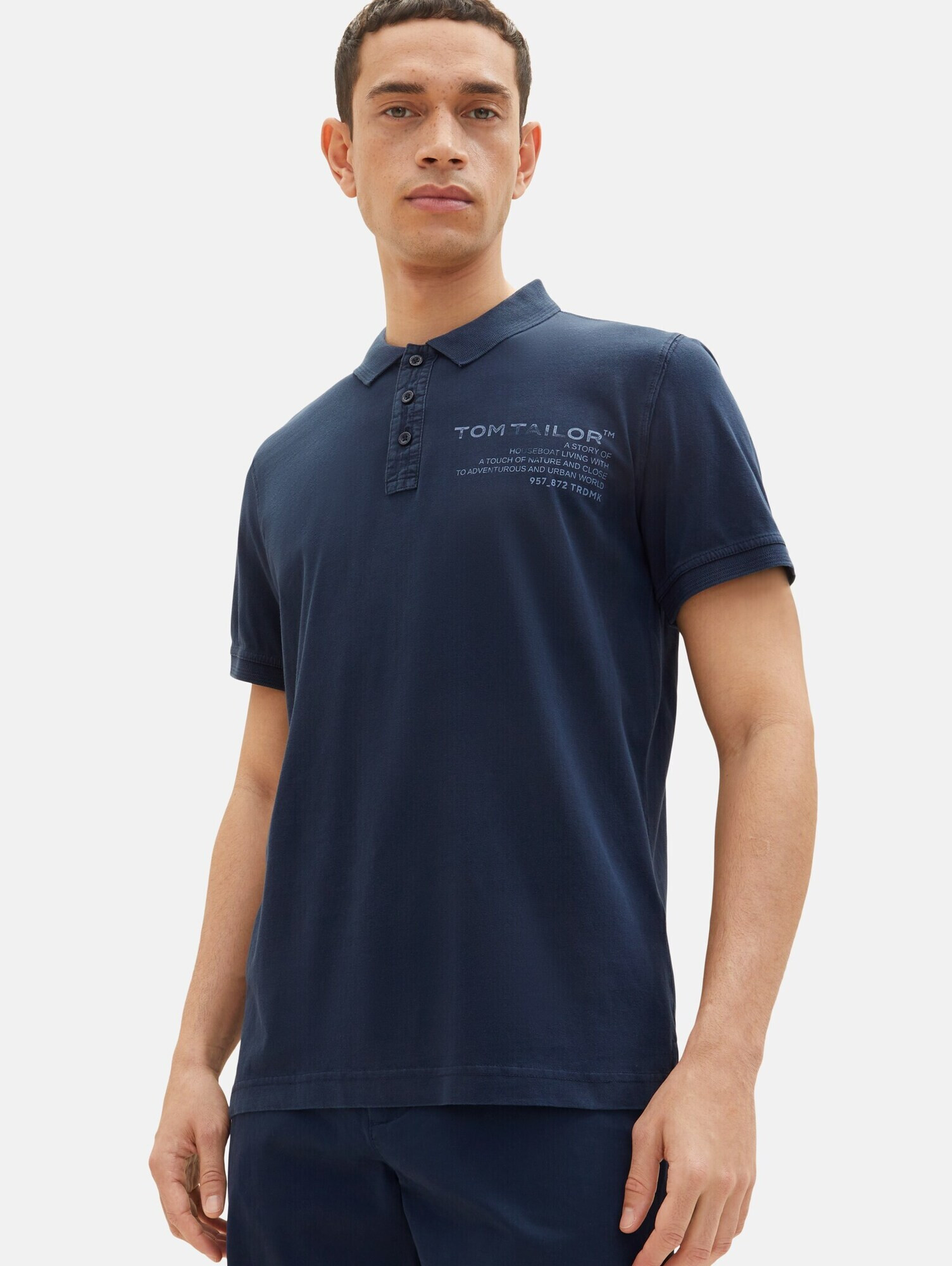 TOM TAILOR Tricou albastru marin / albastru porumbel - Pled.ro