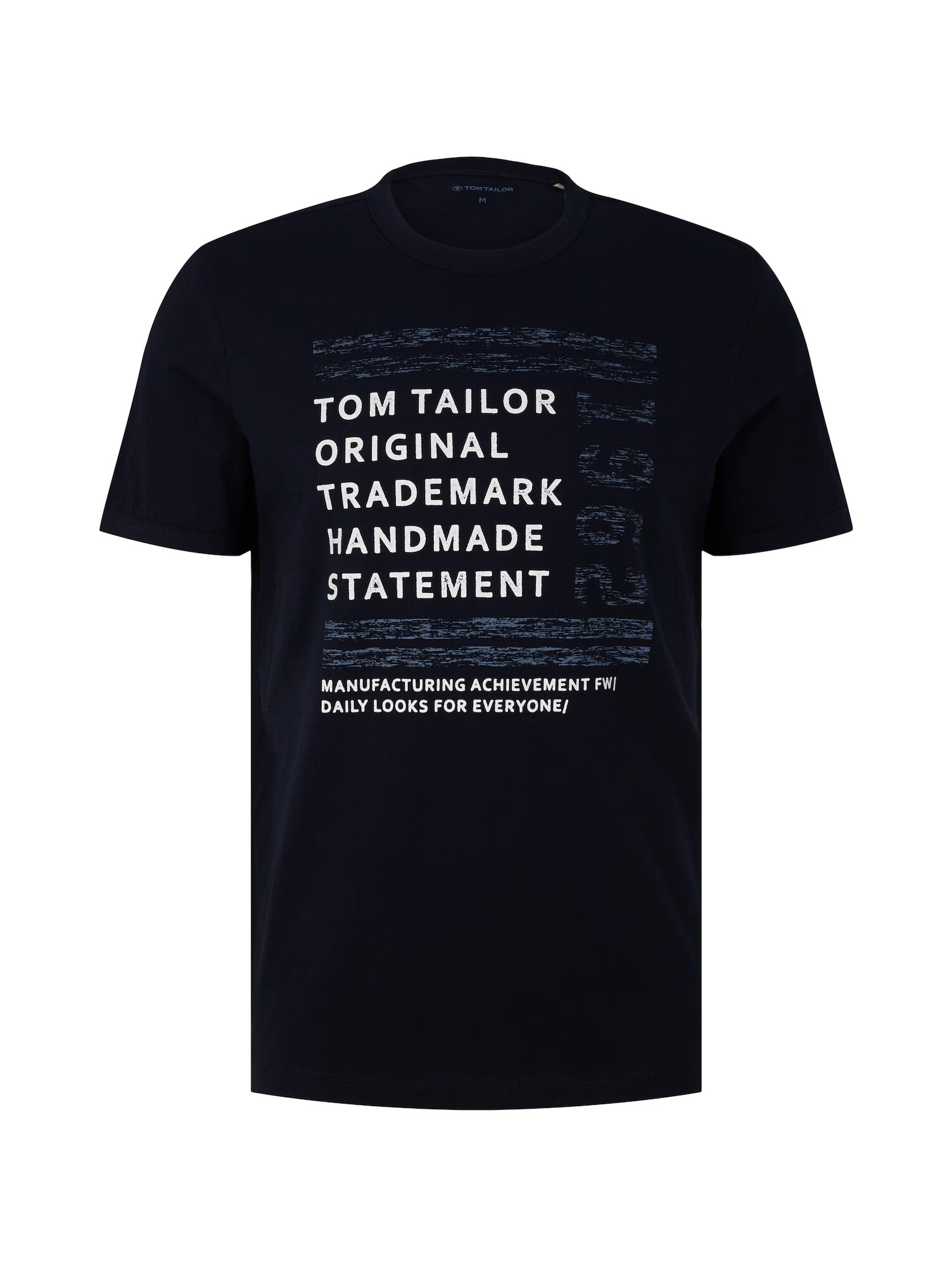 TOM TAILOR Tricou albastru noapte / alb - Pled.ro