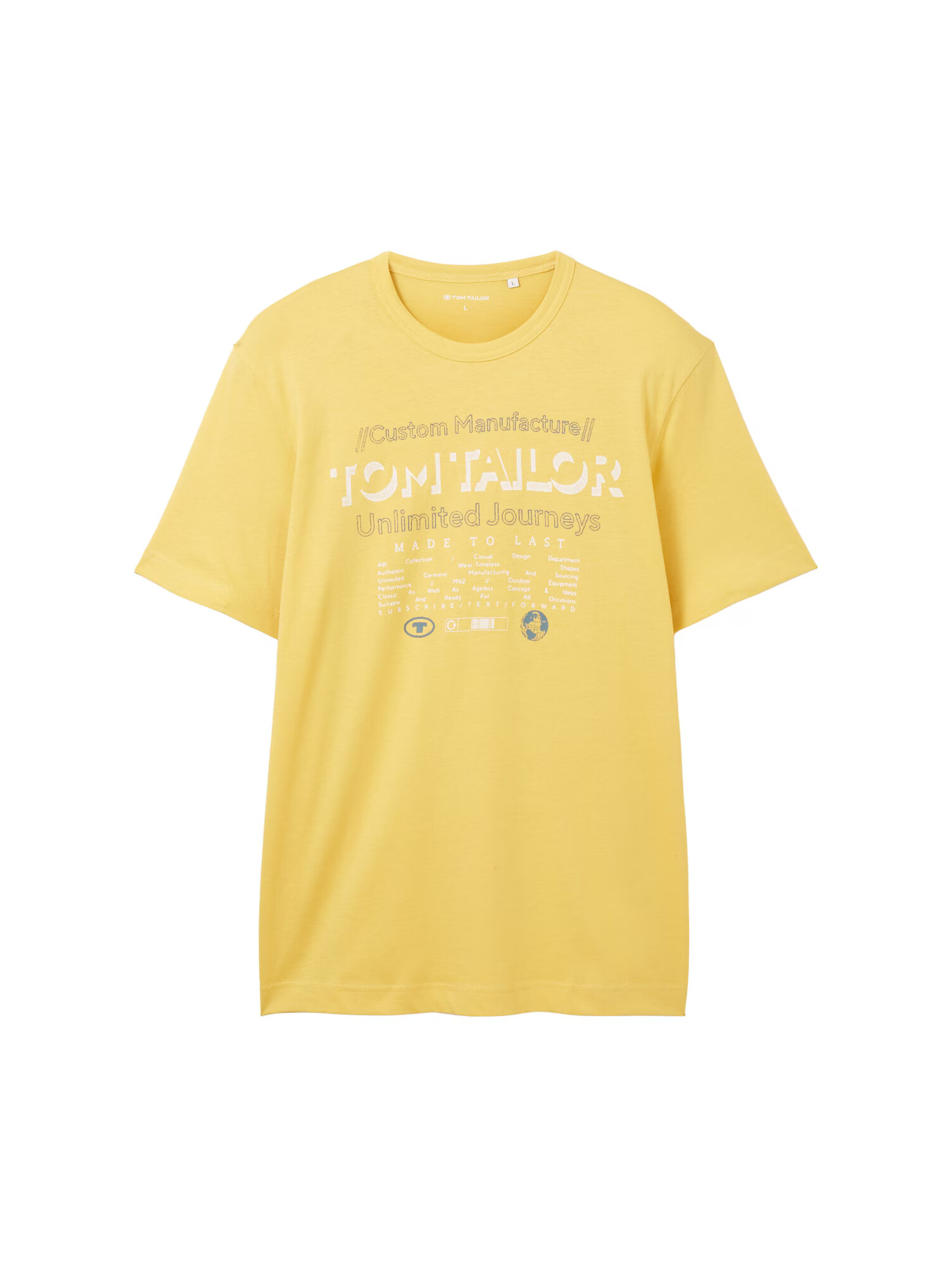 TOM TAILOR Tricou albastru noapte / galben / alb - Pled.ro