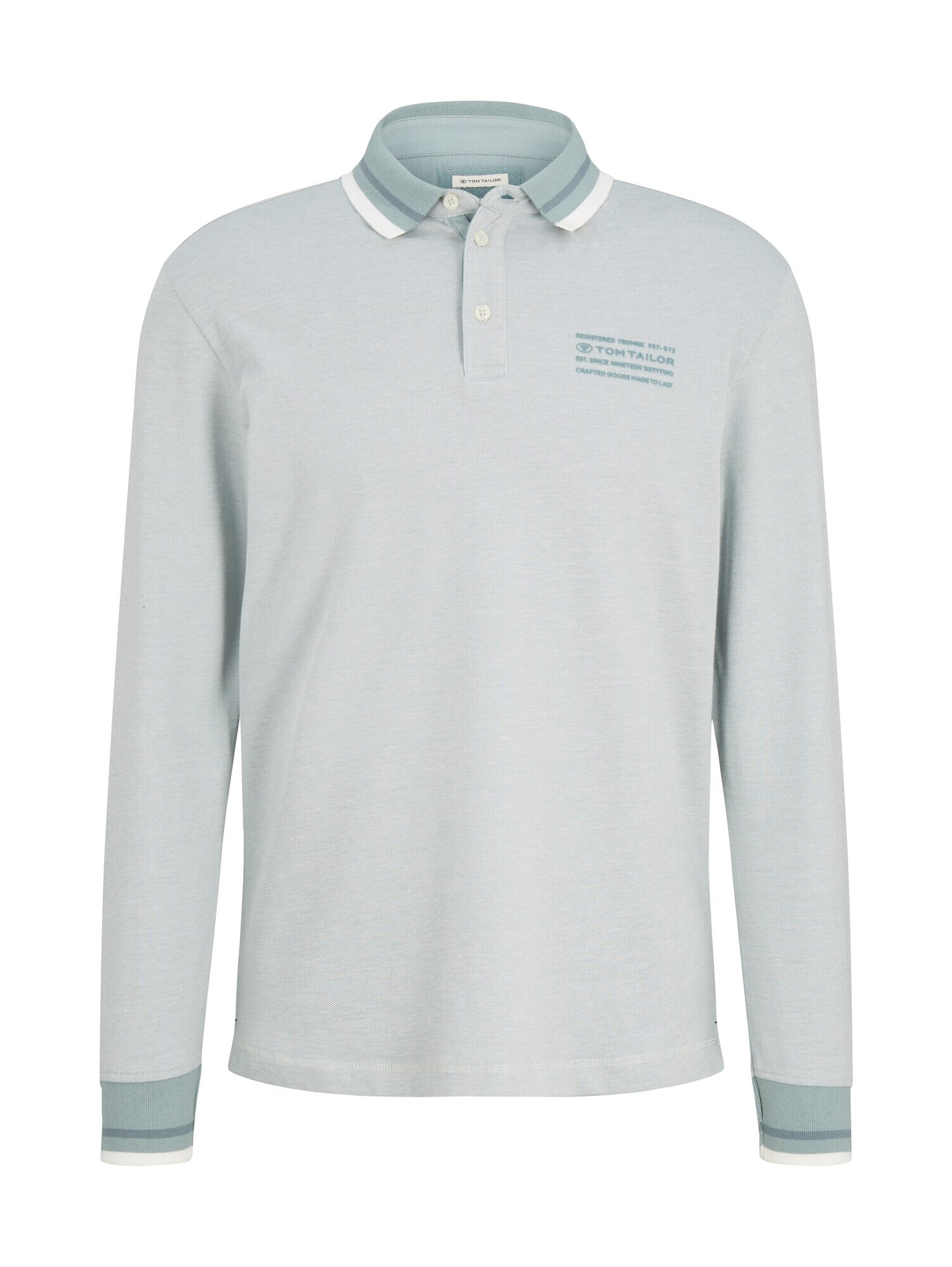 TOM TAILOR Tricou albastru pastel / alb - Pled.ro