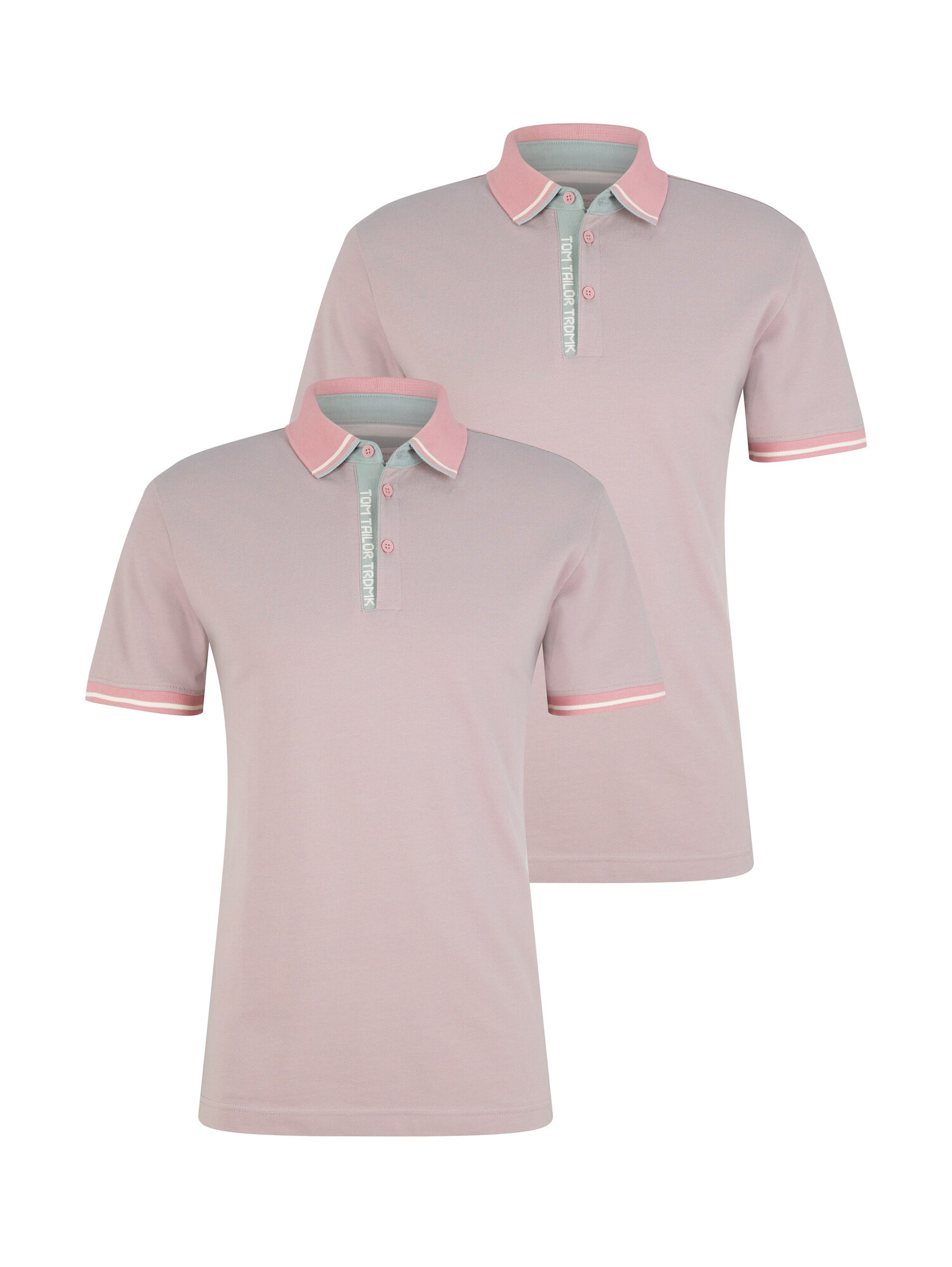 TOM TAILOR Tricou albastru pastel / roz deschis / alb - Pled.ro