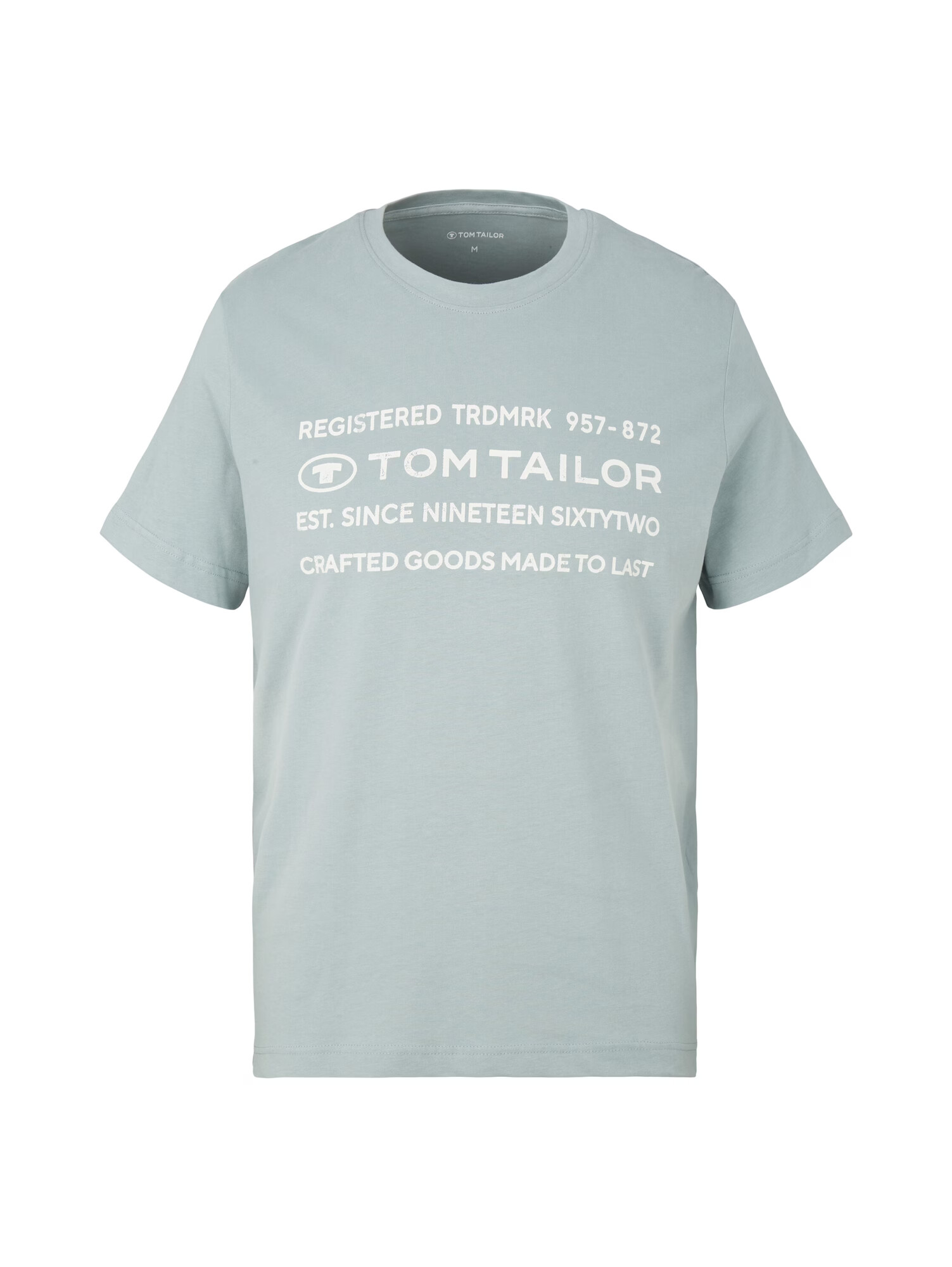 TOM TAILOR Tricou albastru porumbel / alb - Pled.ro