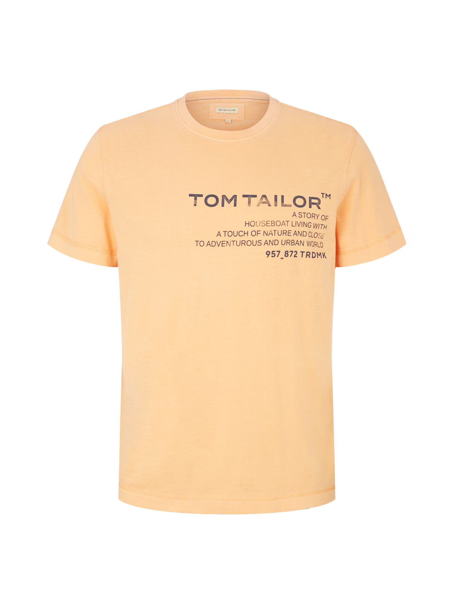 TOM TAILOR Tricou albastru porumbel / portocaliu pastel - Pled.ro