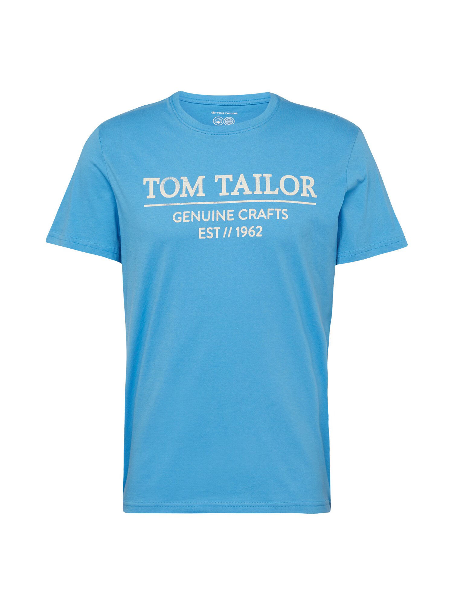 TOM TAILOR Tricou azuriu / alb - Pled.ro