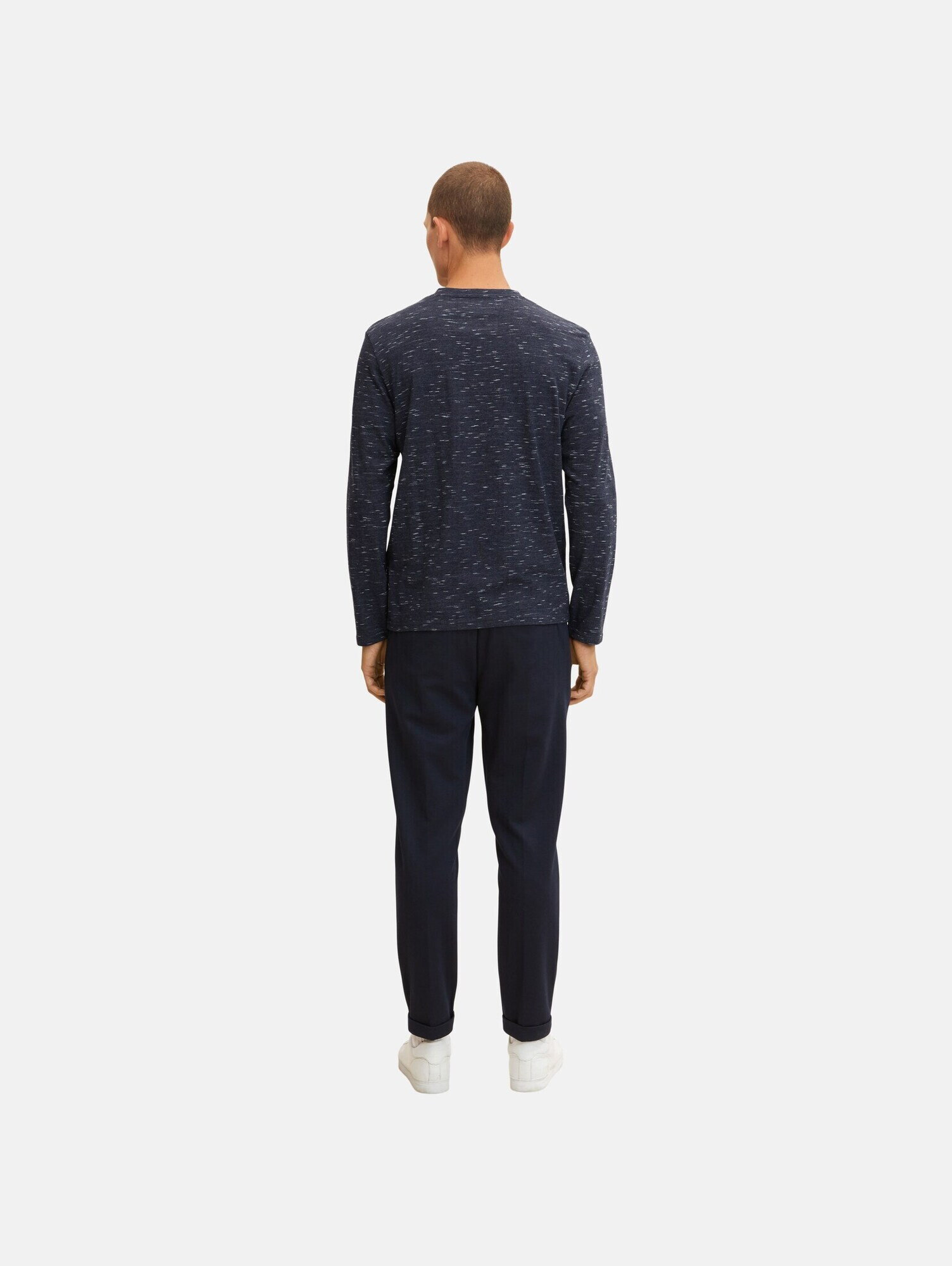 TOM TAILOR Tricou bleumarin / alb - Pled.ro