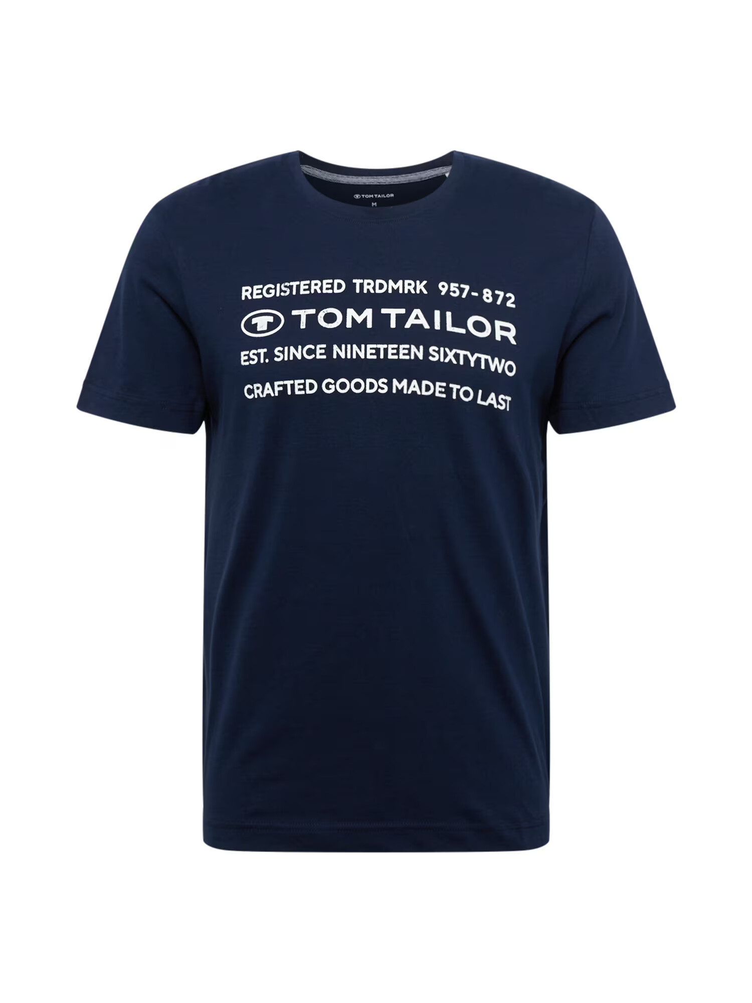 TOM TAILOR Tricou bleumarin / alb - Pled.ro