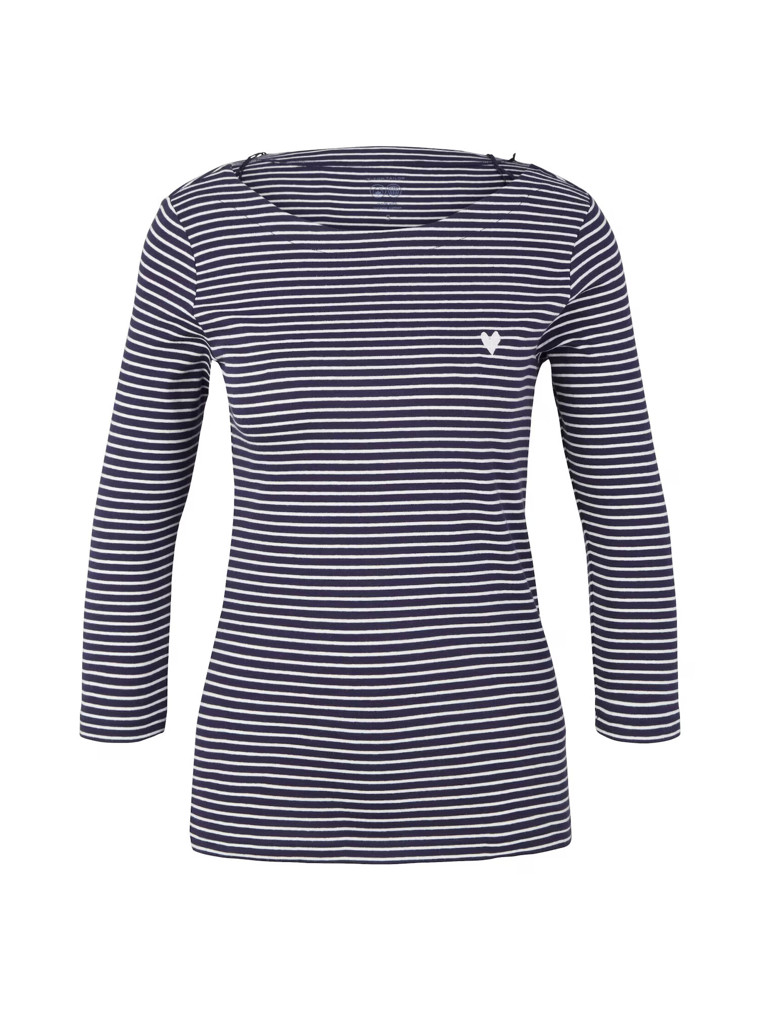 TOM TAILOR Tricou bleumarin / alb - Pled.ro