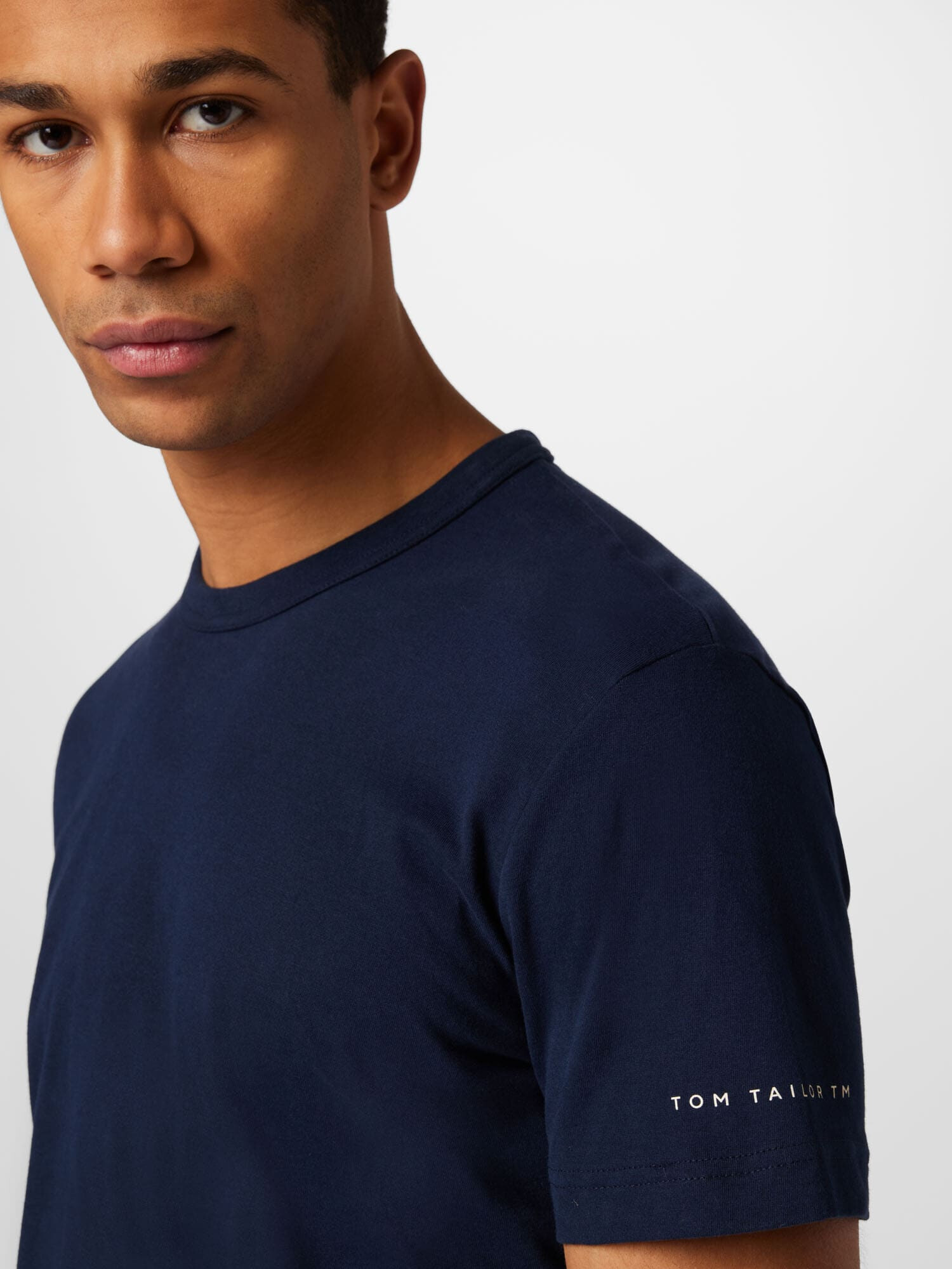 TOM TAILOR Tricou bleumarin / alb - Pled.ro