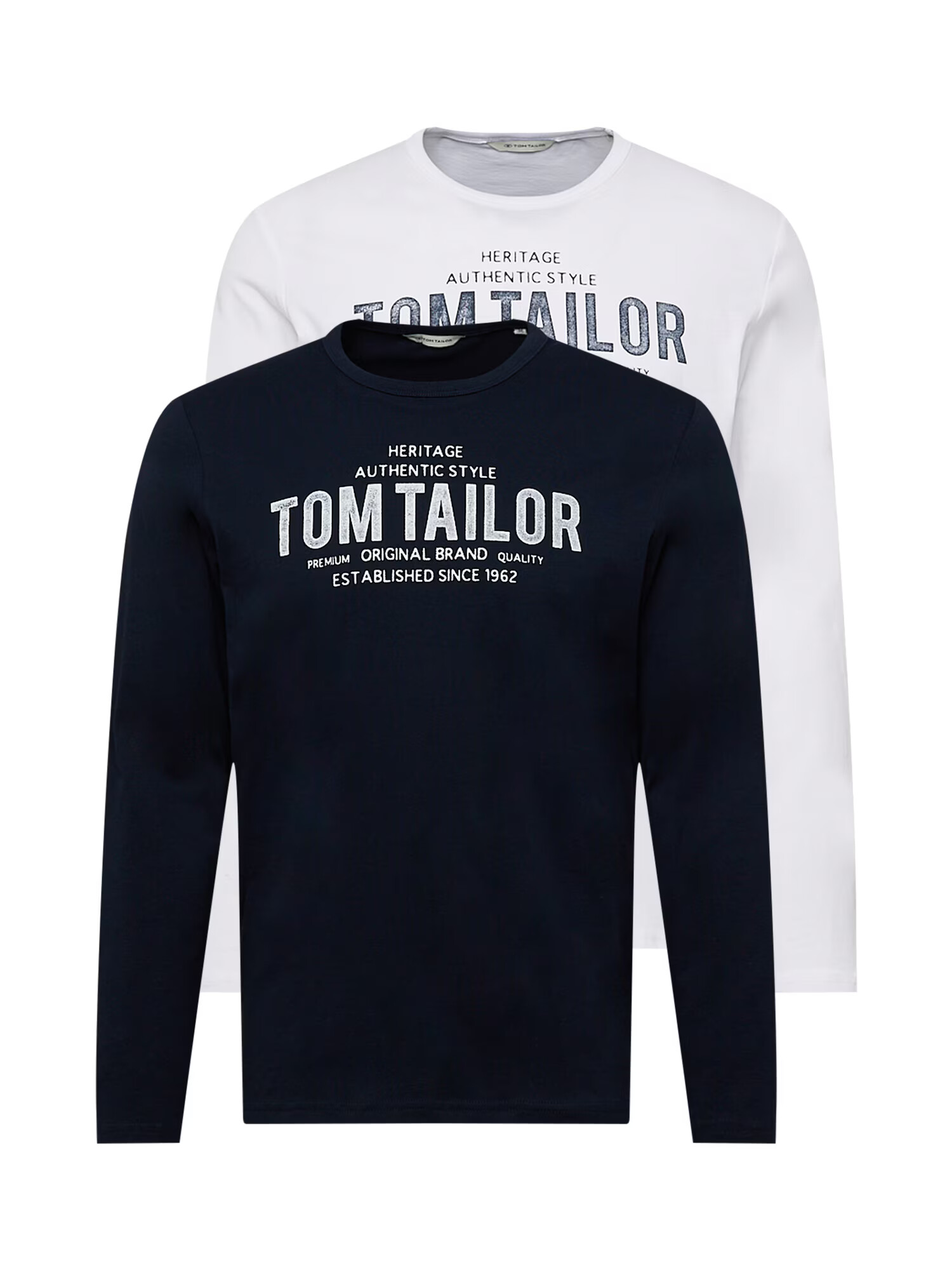 TOM TAILOR Tricou bleumarin / alb - Pled.ro