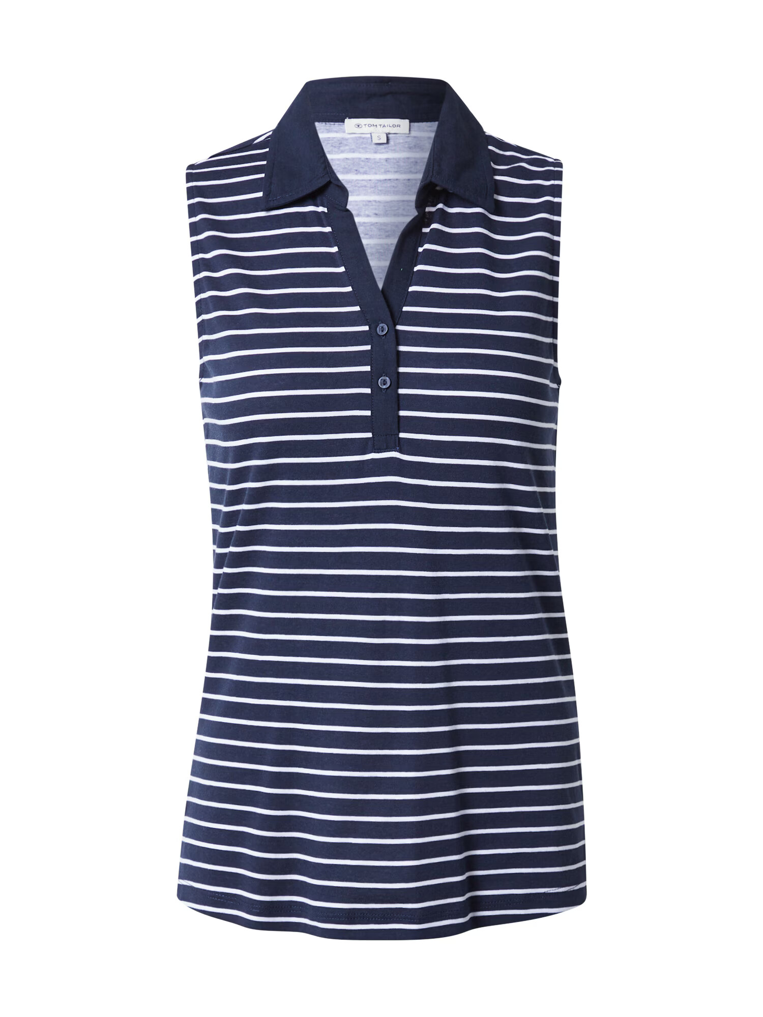 TOM TAILOR Tricou bleumarin / alb - Pled.ro