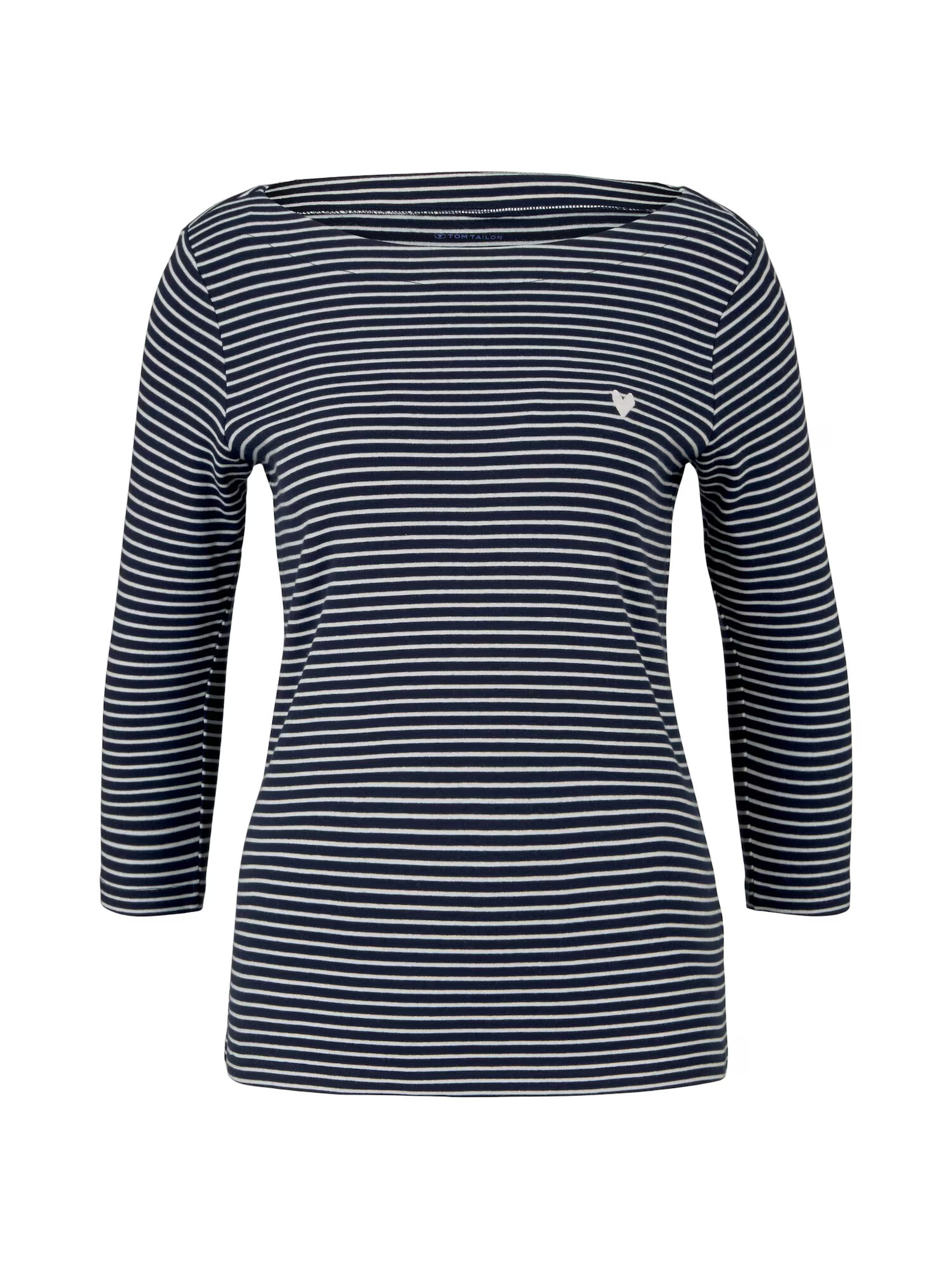 TOM TAILOR Tricou bleumarin / alb - Pled.ro