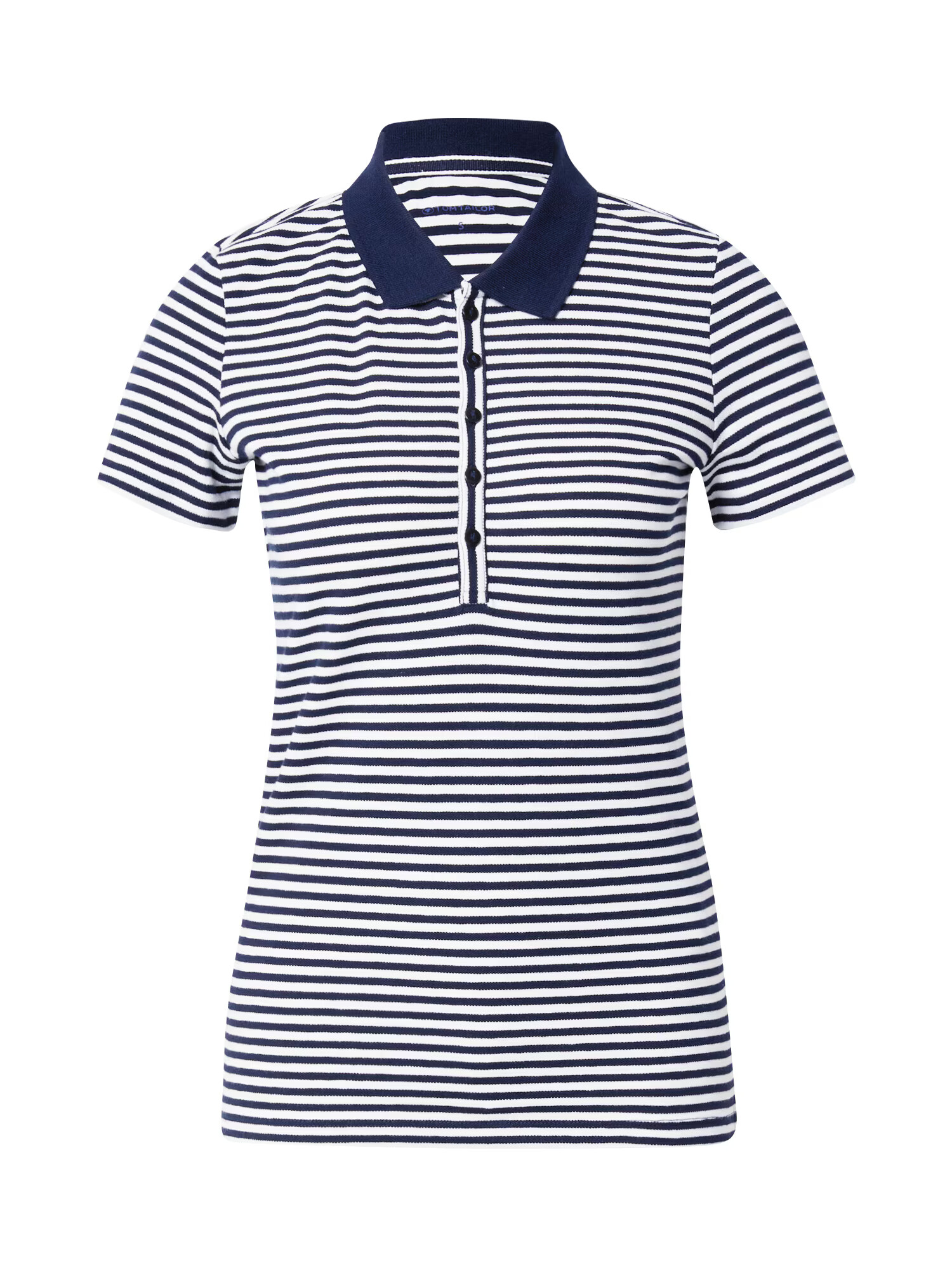 TOM TAILOR Tricou bleumarin / alb - Pled.ro