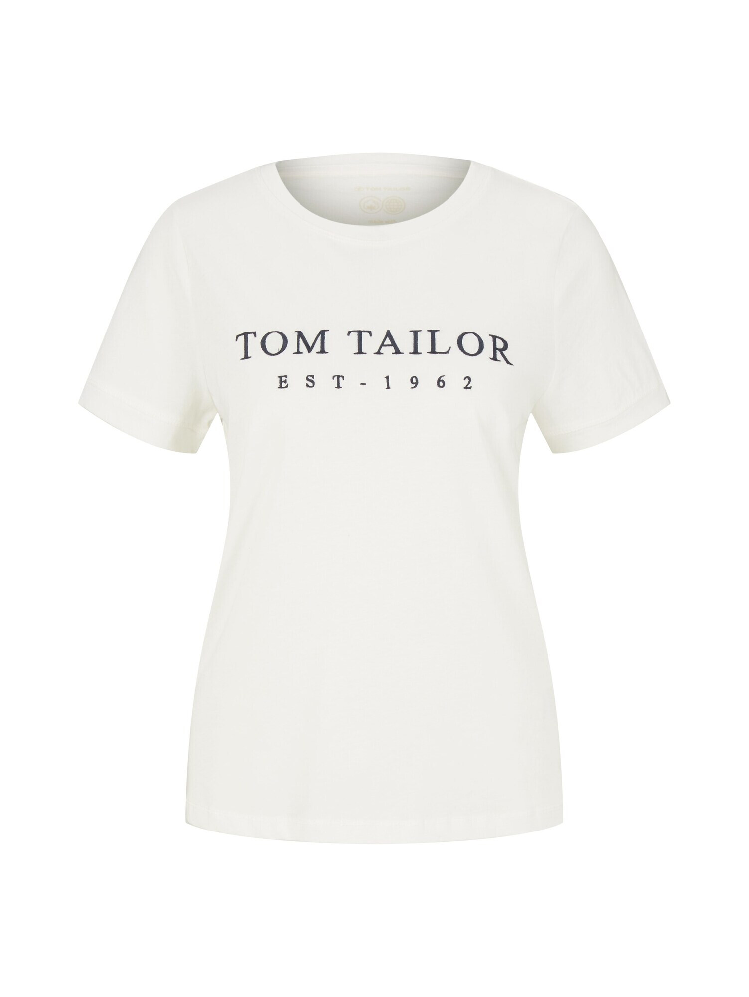 TOM TAILOR Tricou bleumarin / alb - Pled.ro