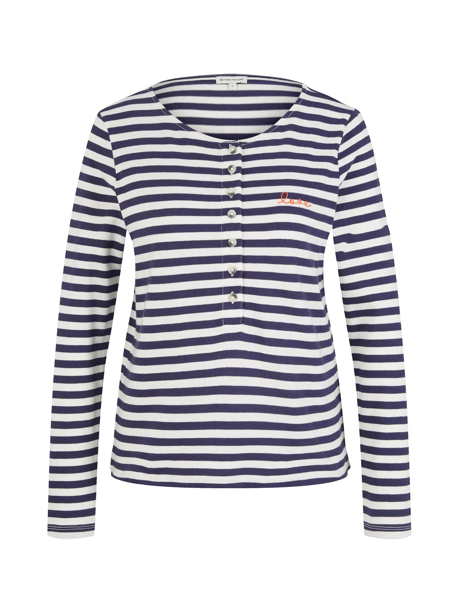 TOM TAILOR Tricou bleumarin / alb - Pled.ro