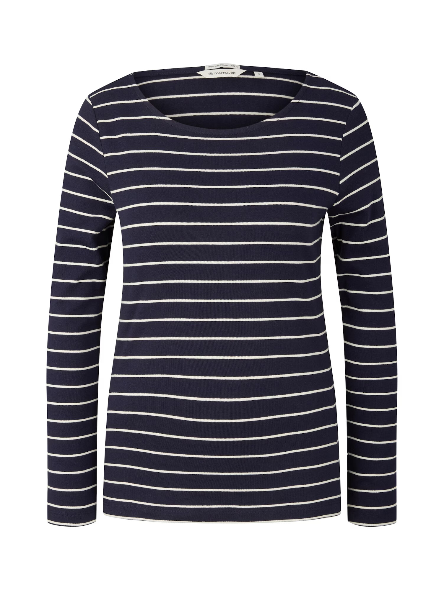 TOM TAILOR Tricou bleumarin / alb - Pled.ro