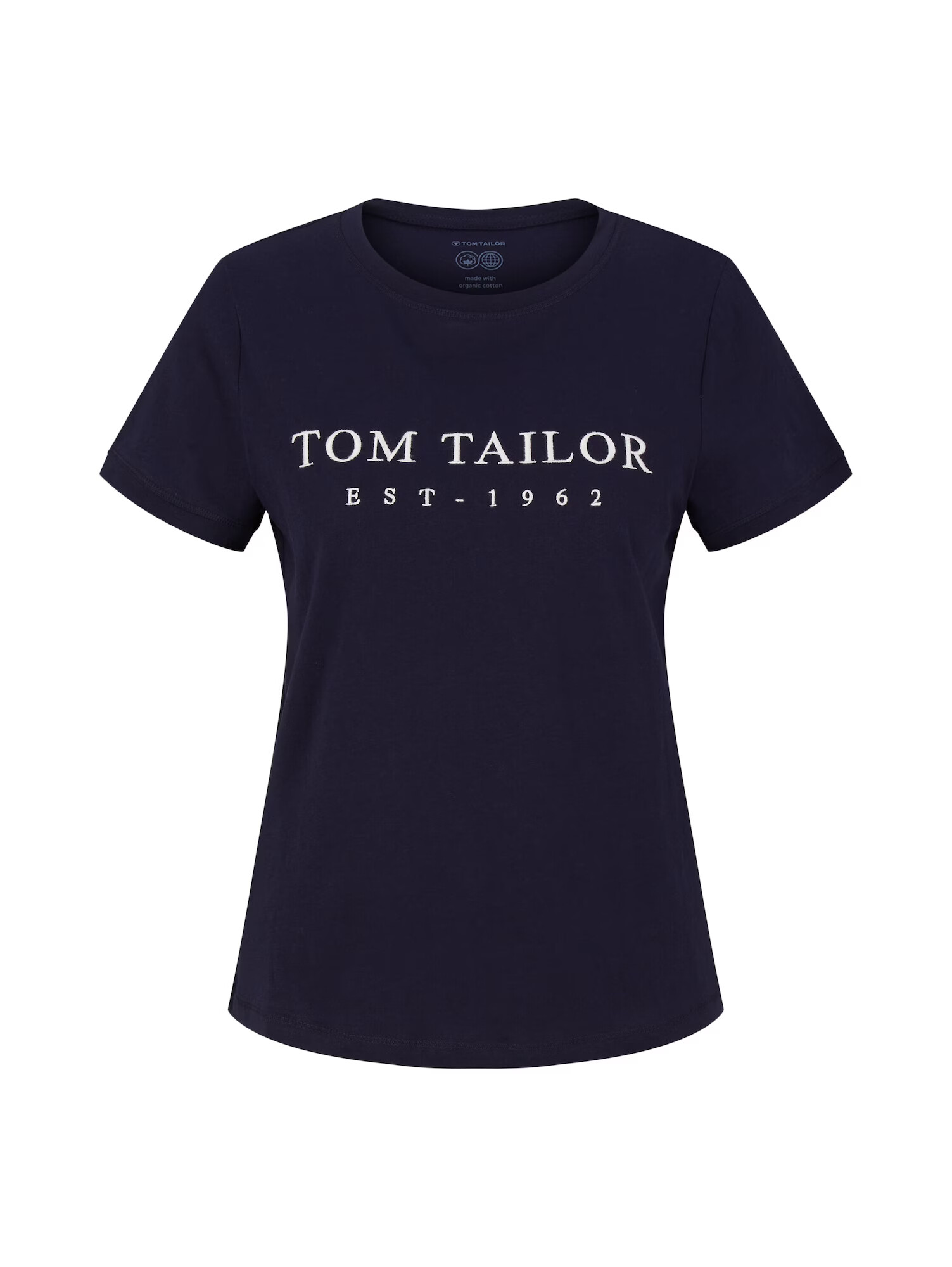 TOM TAILOR Tricou bleumarin / alb - Pled.ro