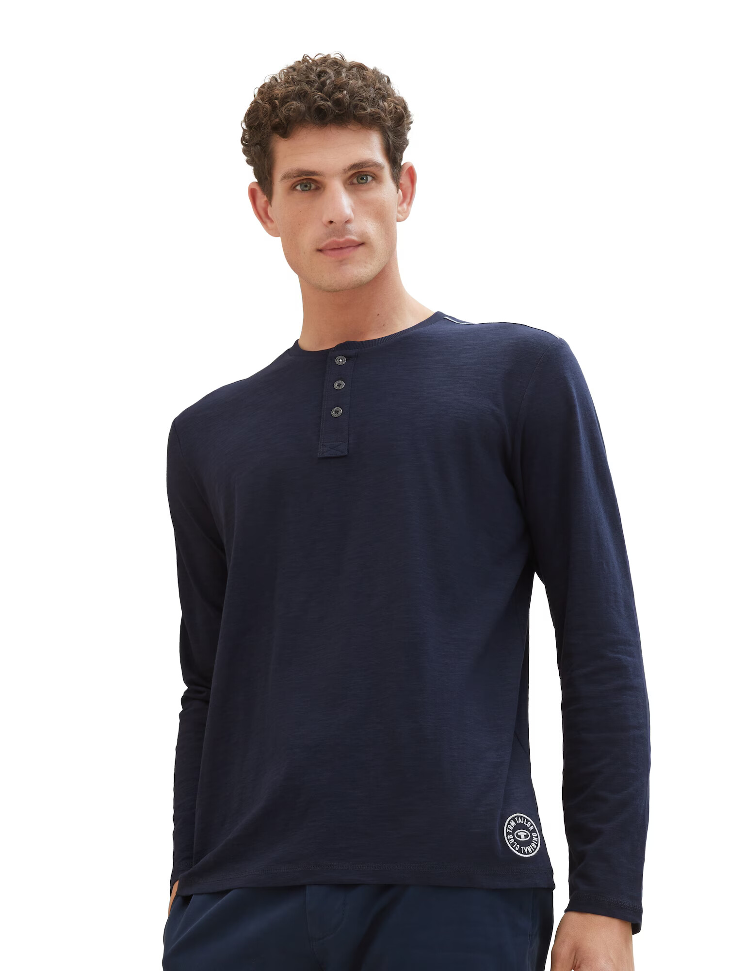 TOM TAILOR Tricou bleumarin / alb - Pled.ro