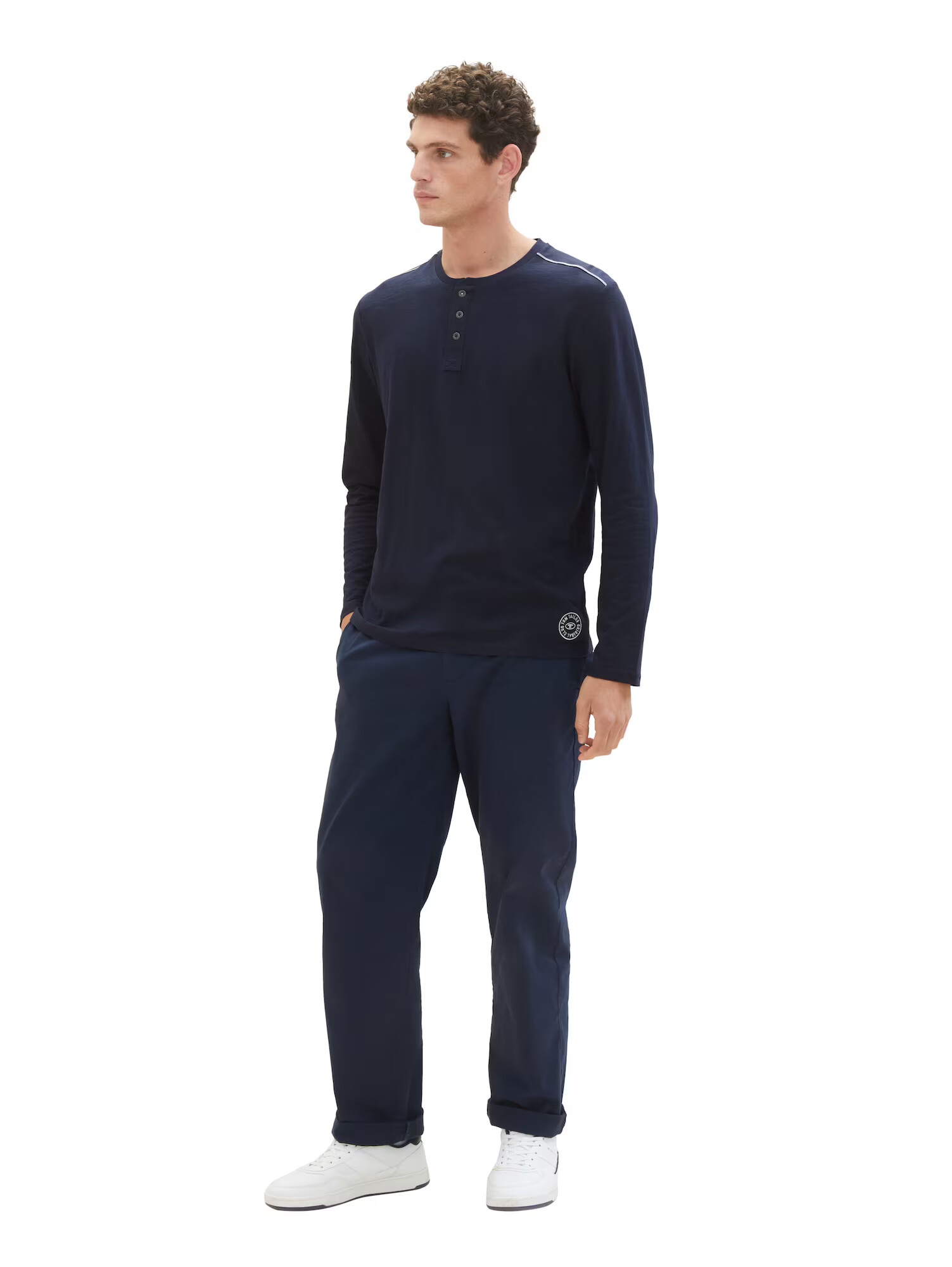 TOM TAILOR Tricou bleumarin / alb - Pled.ro