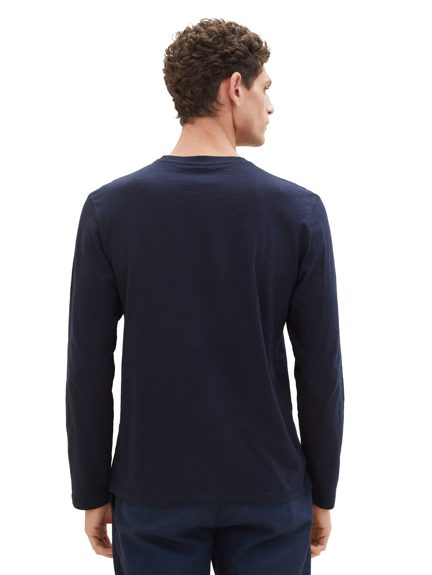 TOM TAILOR Tricou bleumarin / alb - Pled.ro