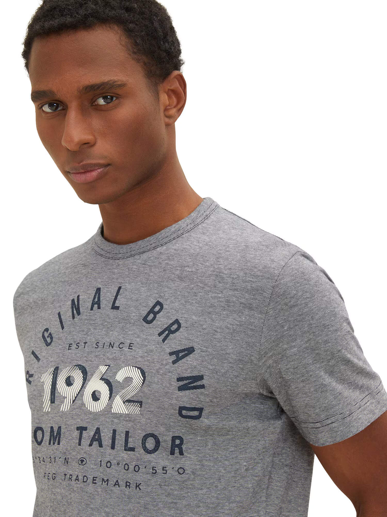 TOM TAILOR Tricou bleumarin / alb murdar - Pled.ro