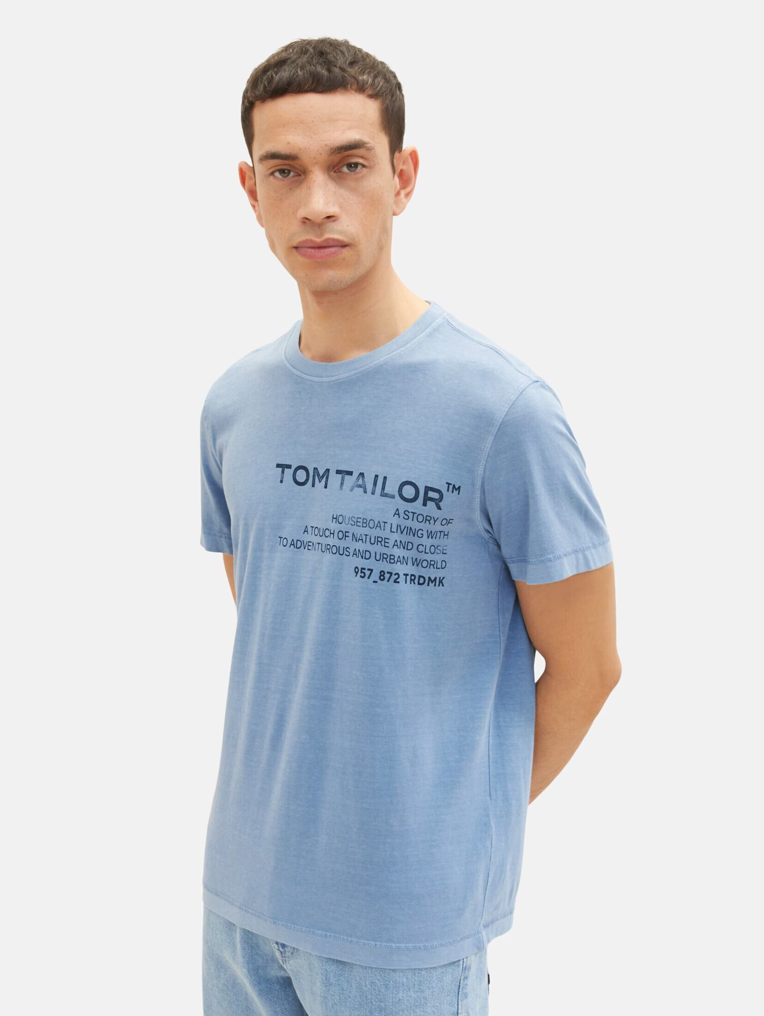 TOM TAILOR Tricou bleumarin / albastru deschis - Pled.ro