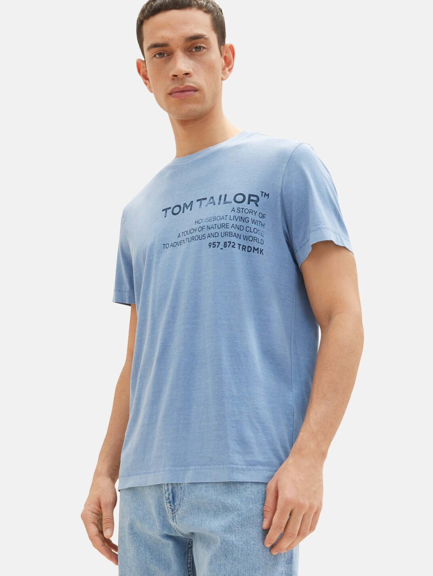 TOM TAILOR Tricou bleumarin / albastru deschis - Pled.ro