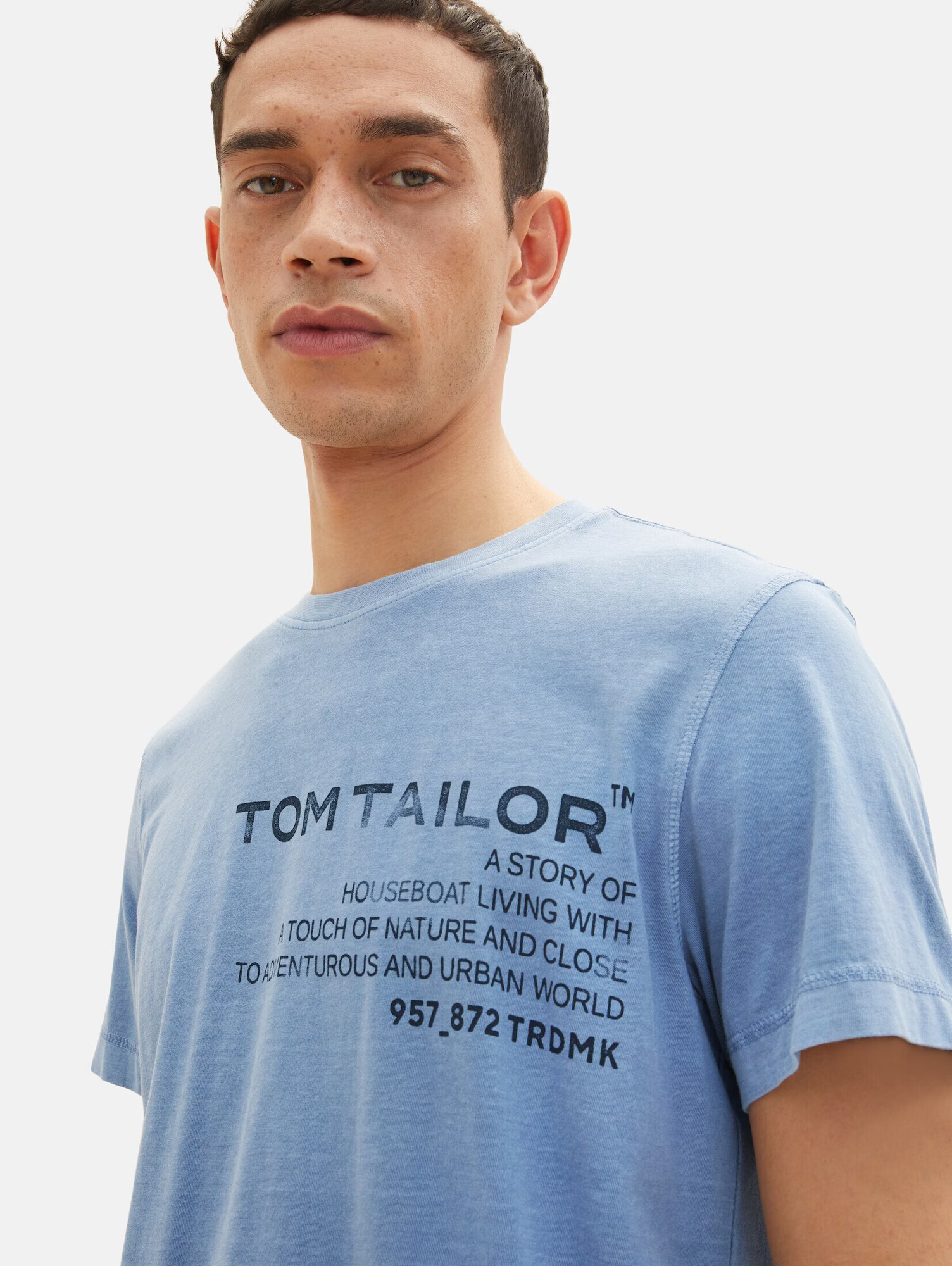 TOM TAILOR Tricou bleumarin / albastru deschis - Pled.ro