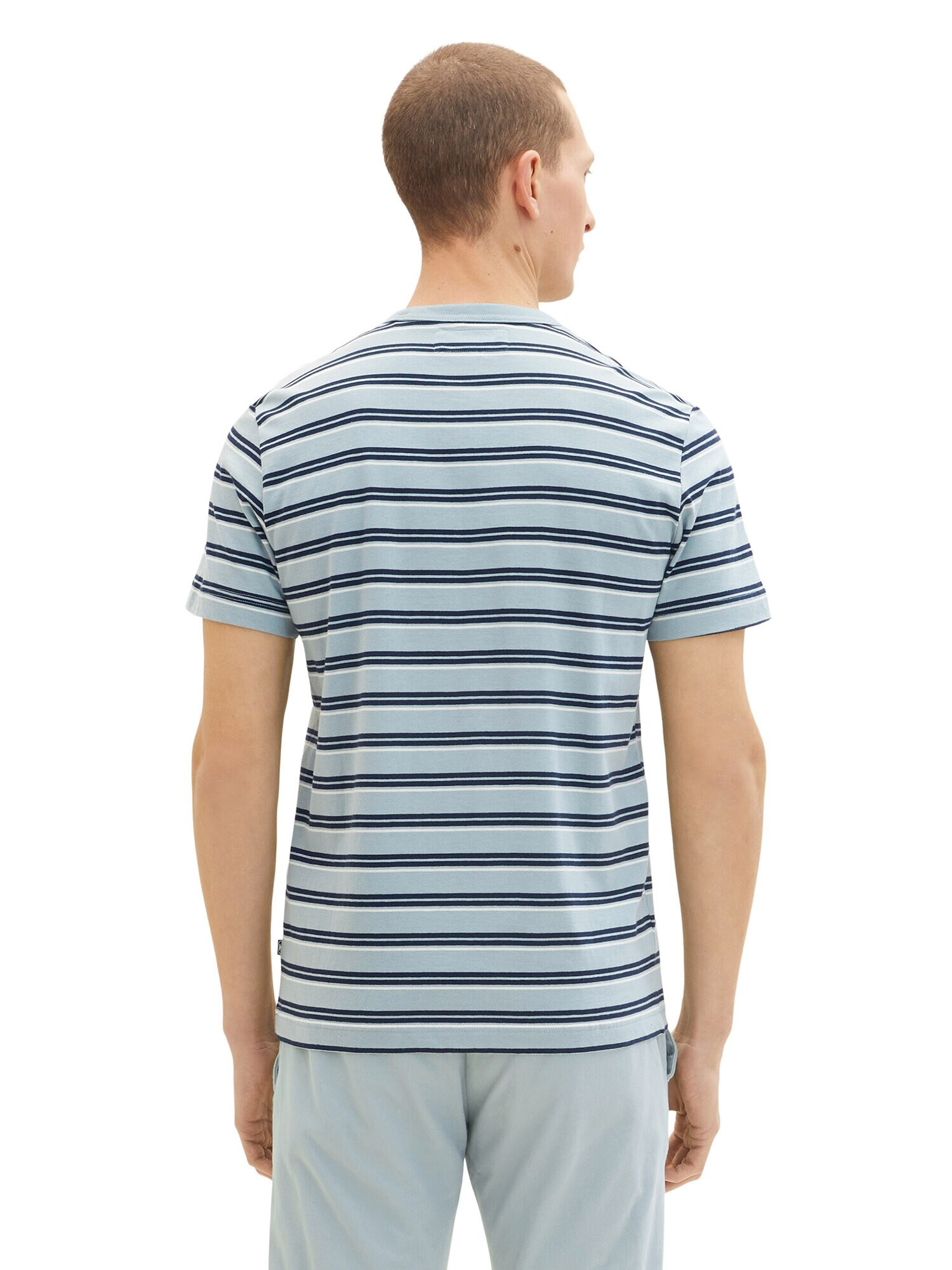 TOM TAILOR Tricou bleumarin / albastru deschis / alb - Pled.ro