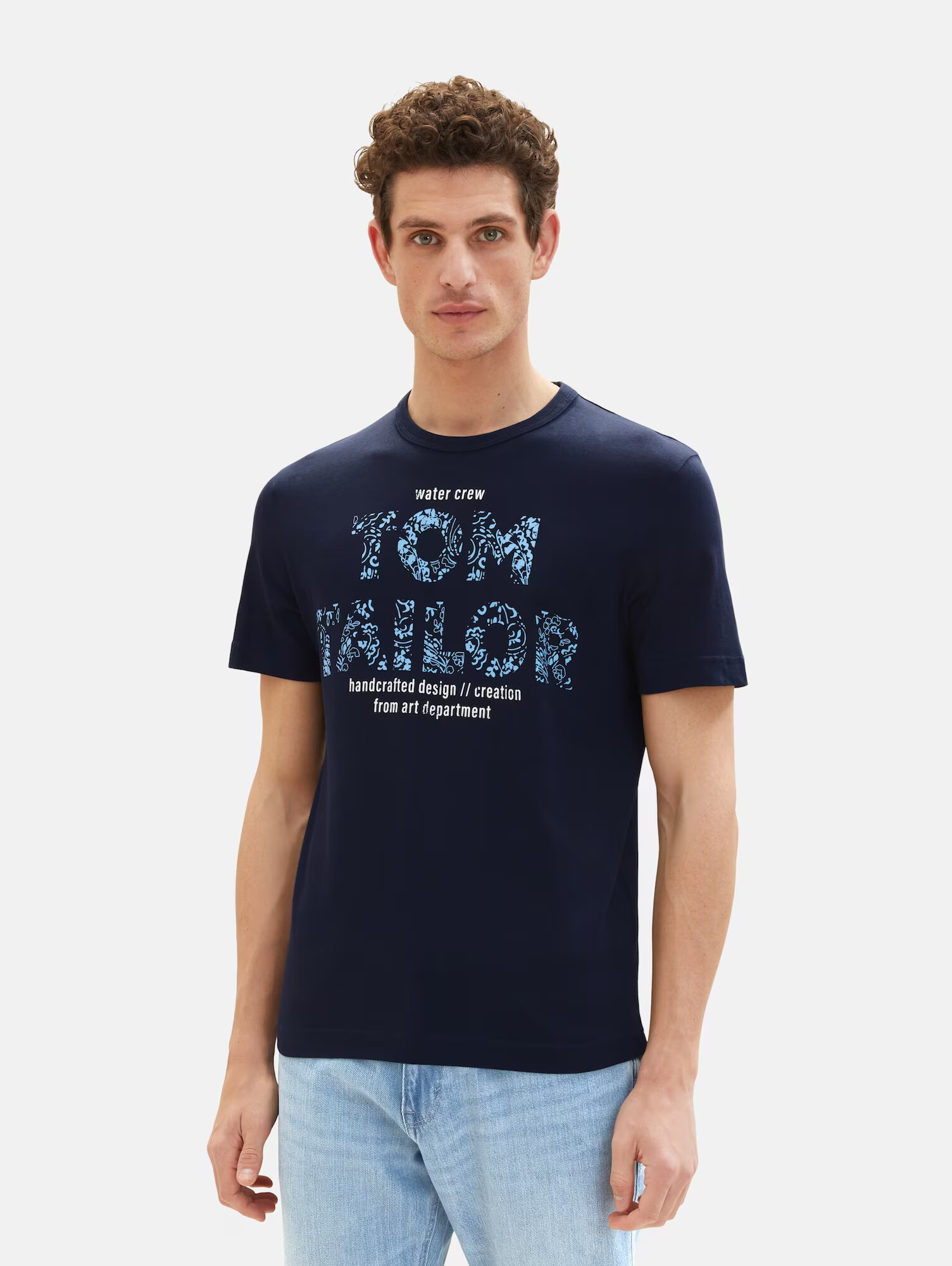 TOM TAILOR Tricou bleumarin / albastru deschis / alb - Pled.ro