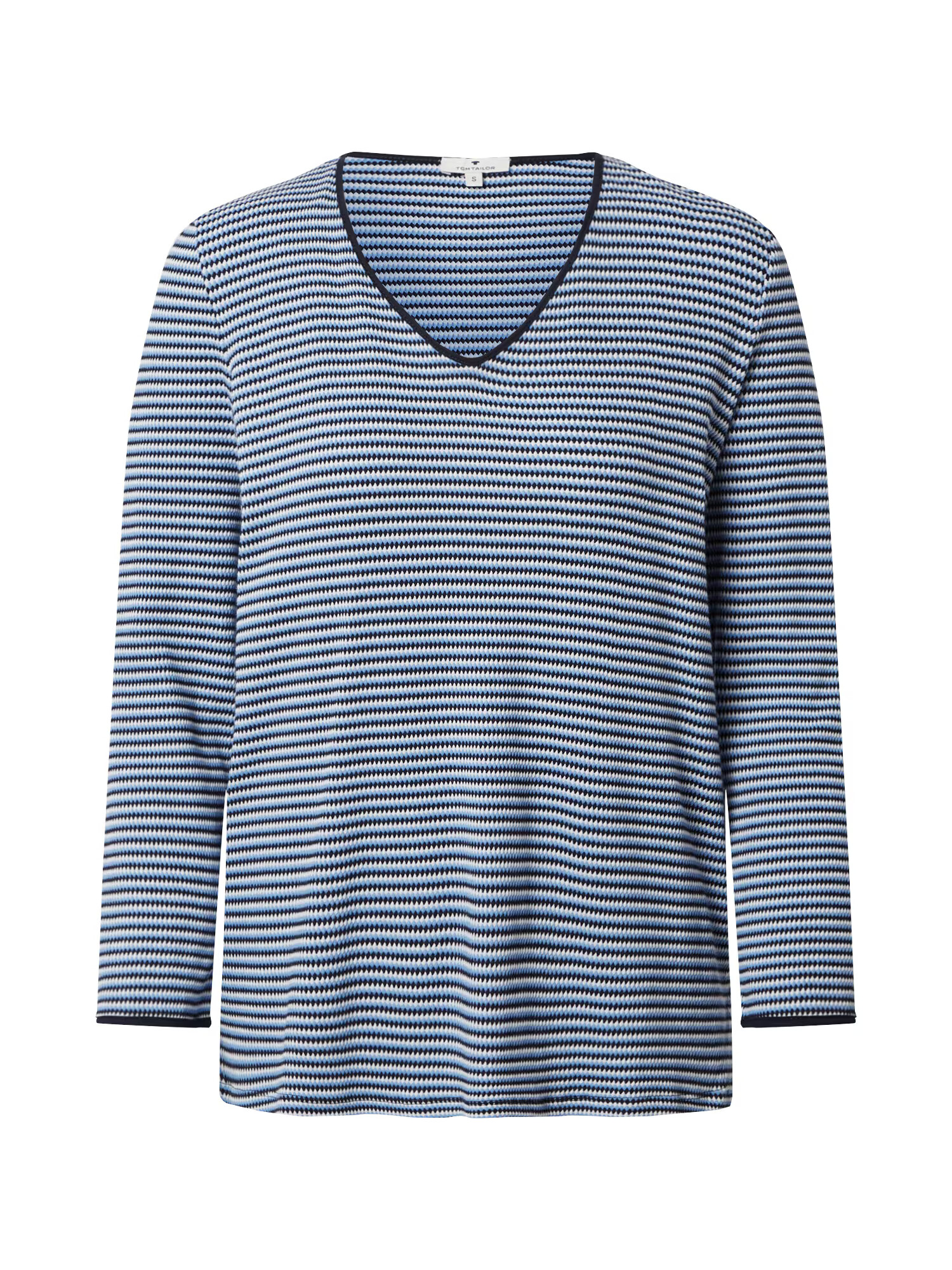 TOM TAILOR Tricou bleumarin / albastru deschis / alb - Pled.ro