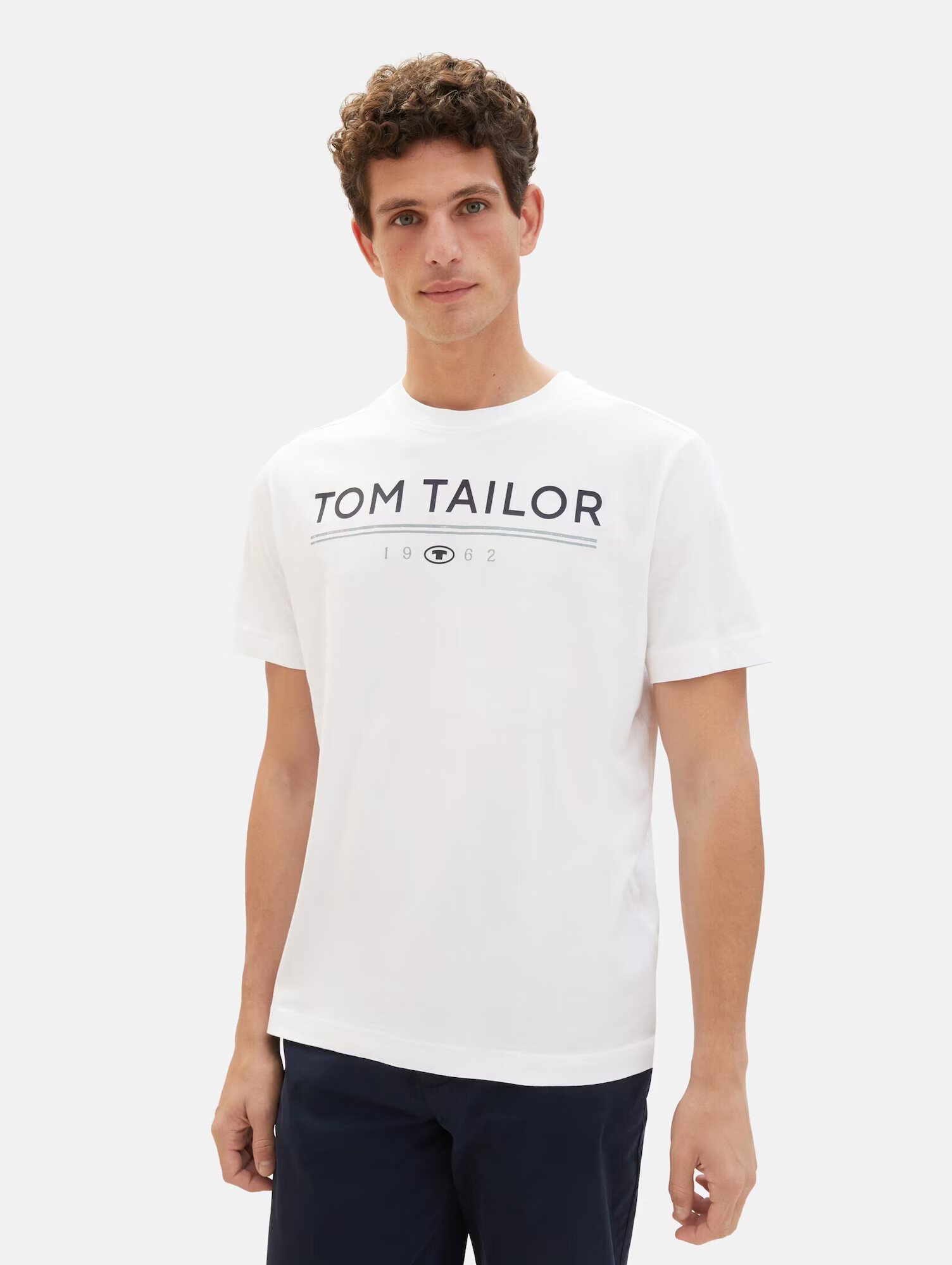 TOM TAILOR Tricou bleumarin / albastru fumuriu / alb - Pled.ro