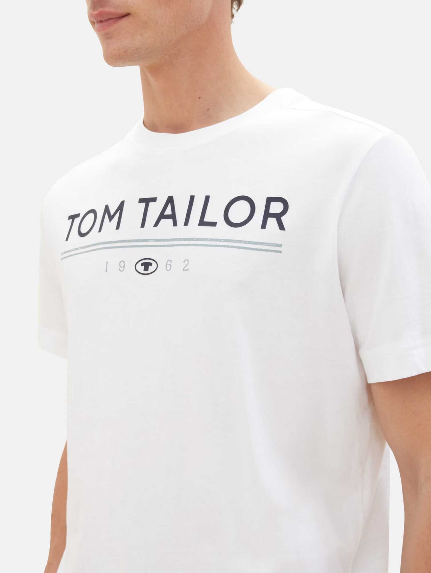 TOM TAILOR Tricou bleumarin / albastru fumuriu / alb - Pled.ro