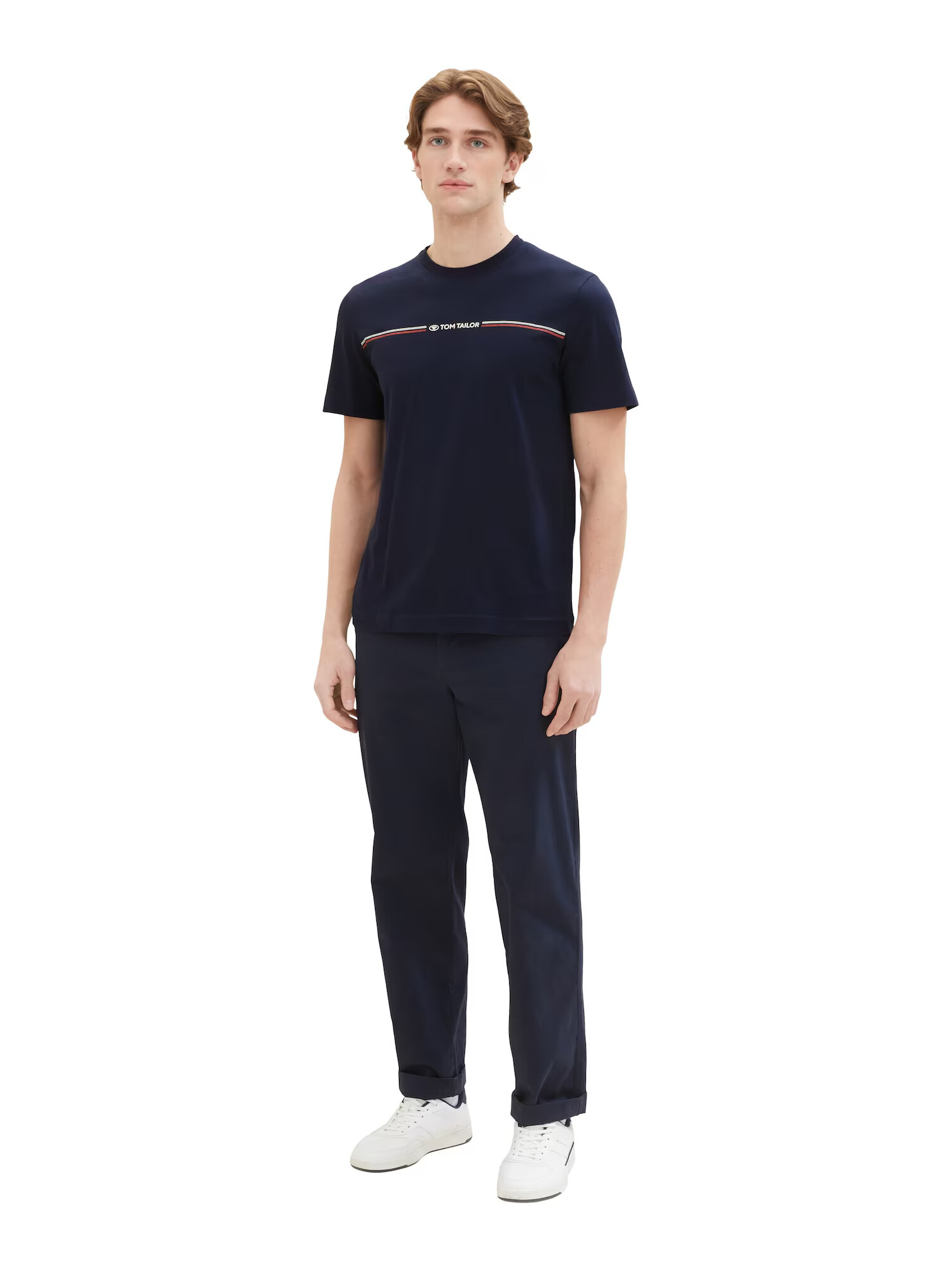 TOM TAILOR Tricou bleumarin / roșu / alb - Pled.ro