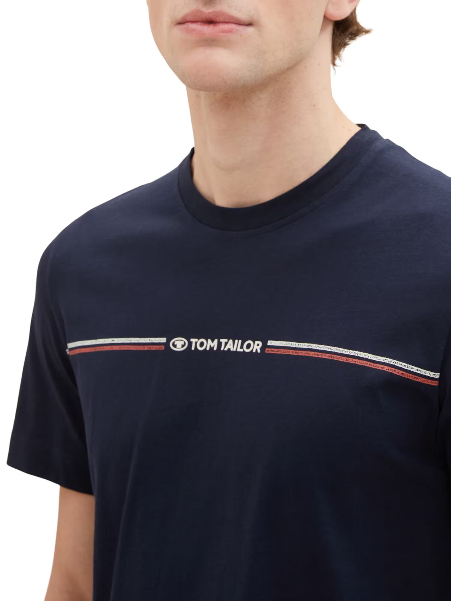 TOM TAILOR Tricou bleumarin / roșu / alb - Pled.ro