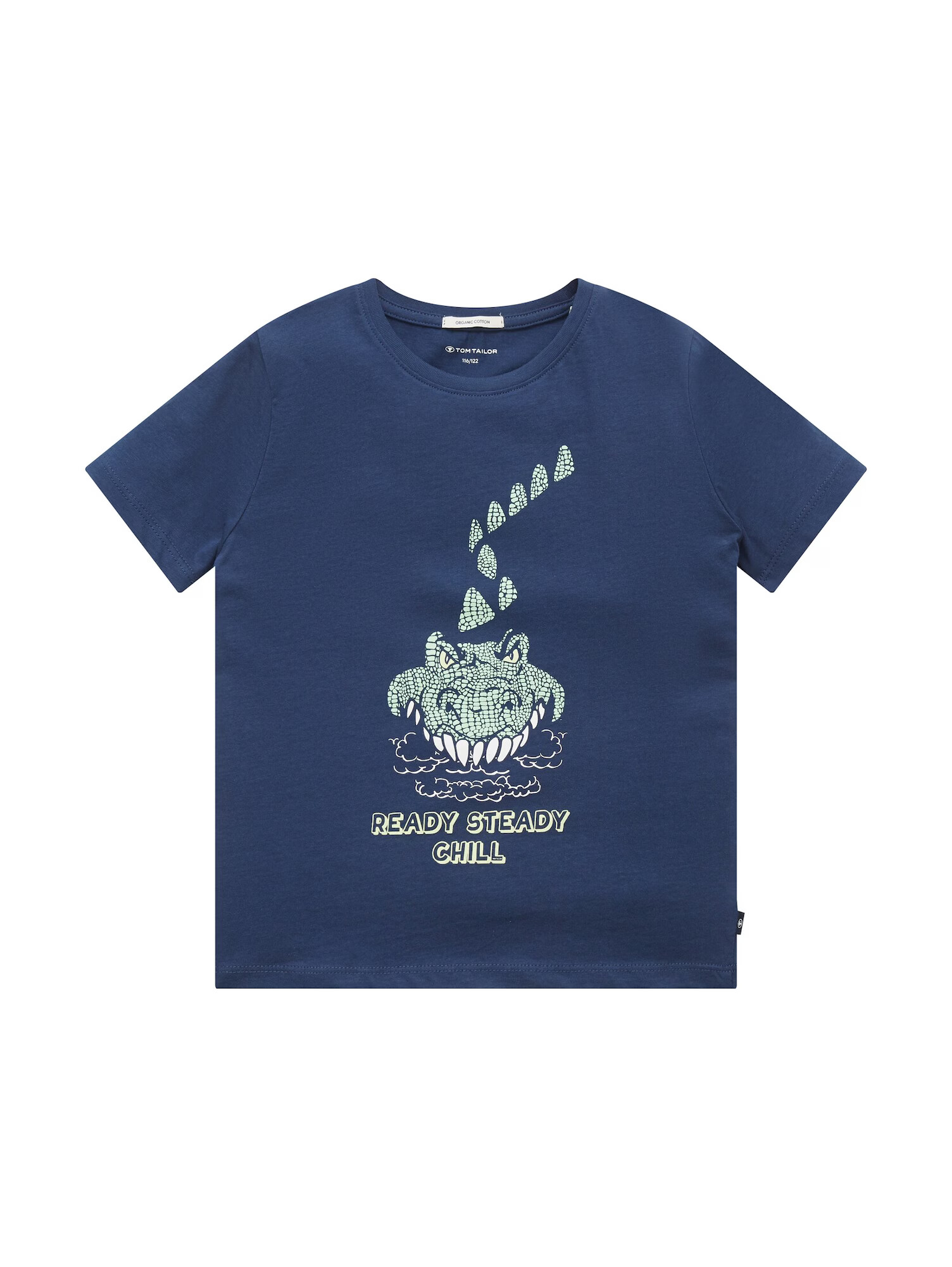 TOM TAILOR Tricou bleumarin / verde mentă / alb - Pled.ro