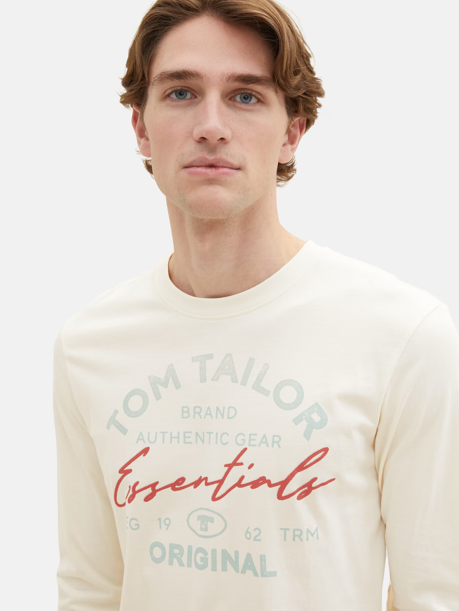 TOM TAILOR Tricou crem / opal / roșu ruginiu - Pled.ro