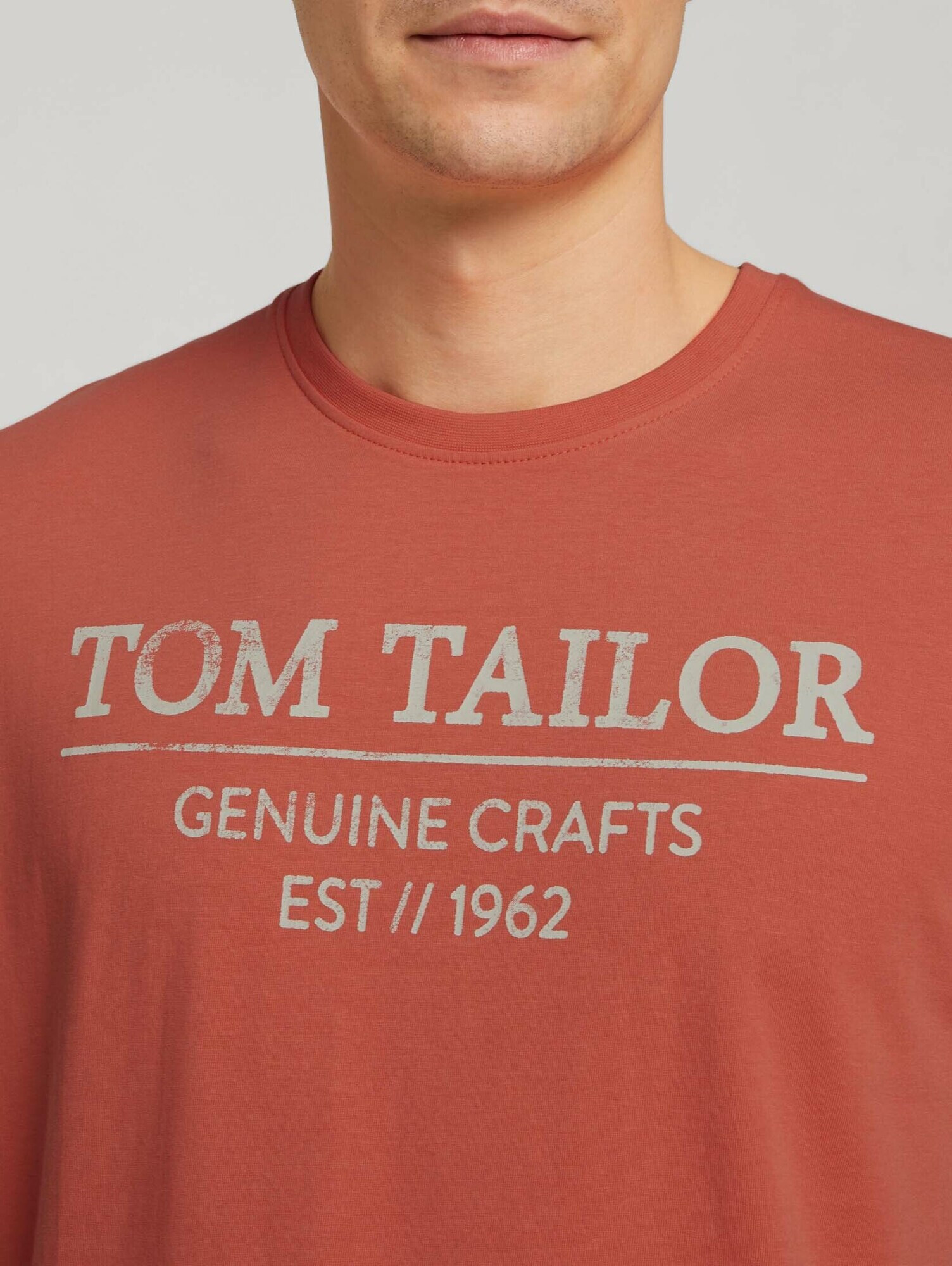 TOM TAILOR Tricou gri deschis / portocaliu închis - Pled.ro