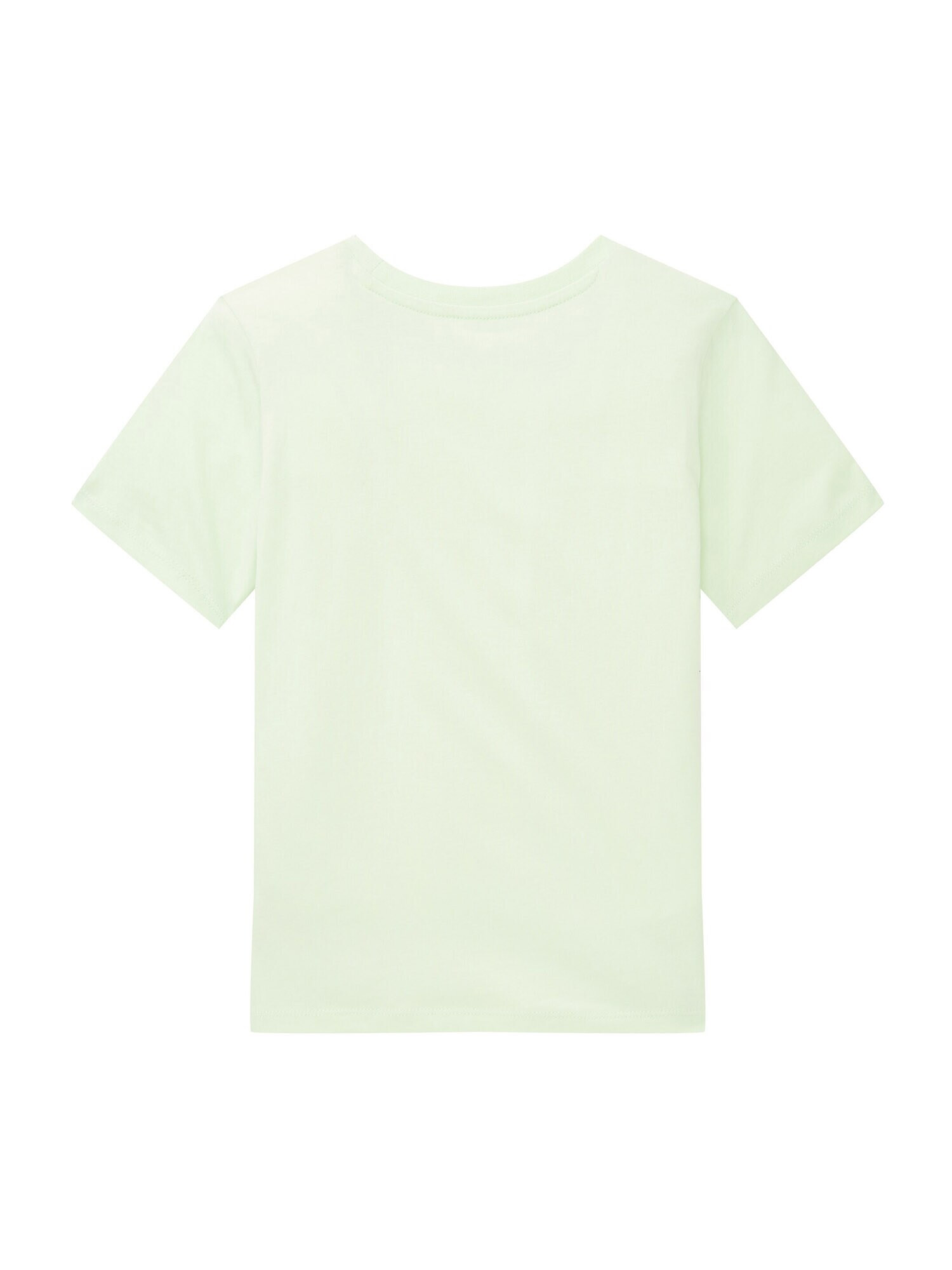 TOM TAILOR Tricou gri metalic / verde pastel / alb natural - Pled.ro