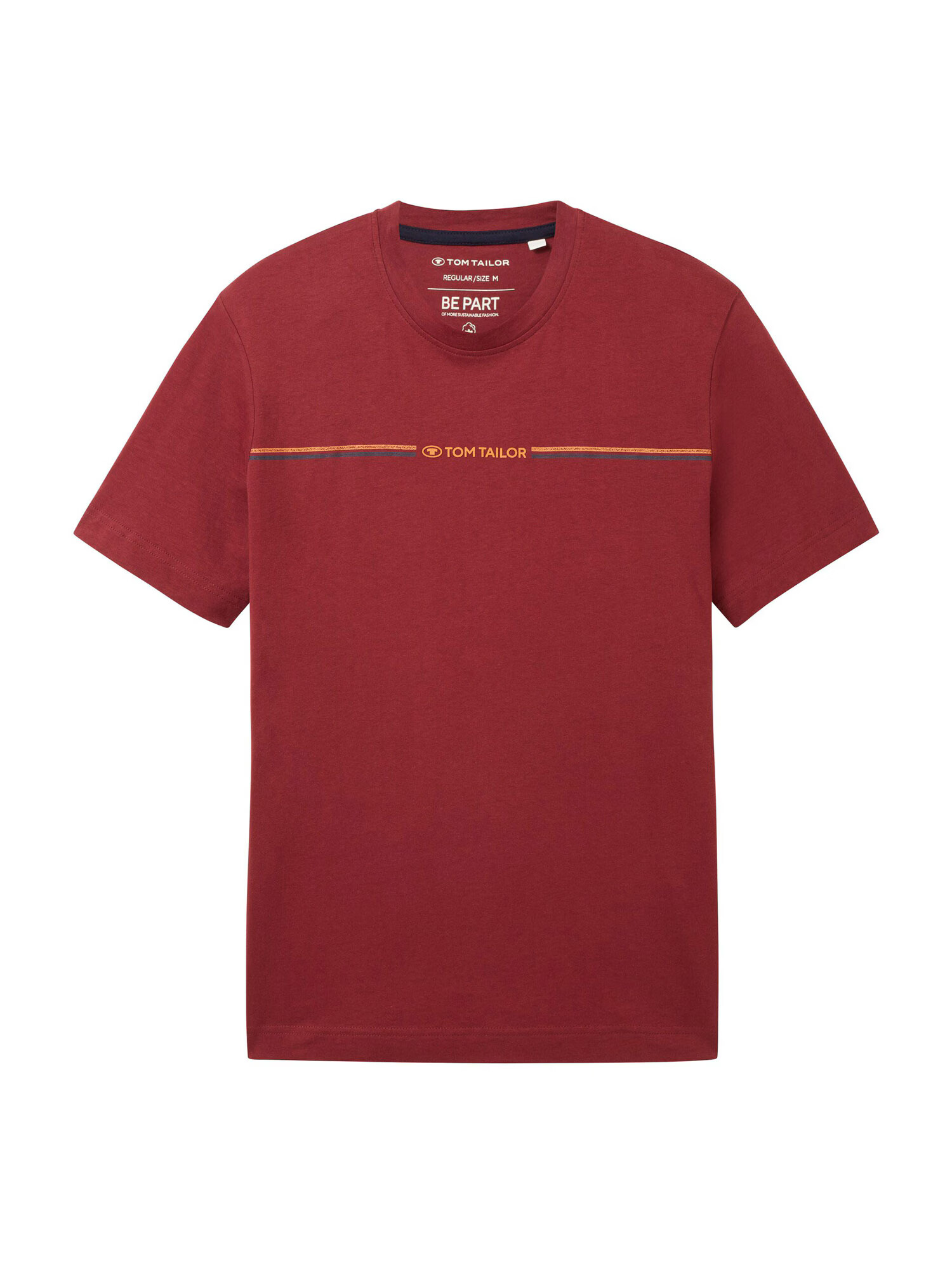 TOM TAILOR Tricou gri / portocaliu / roșu merlot - Pled.ro