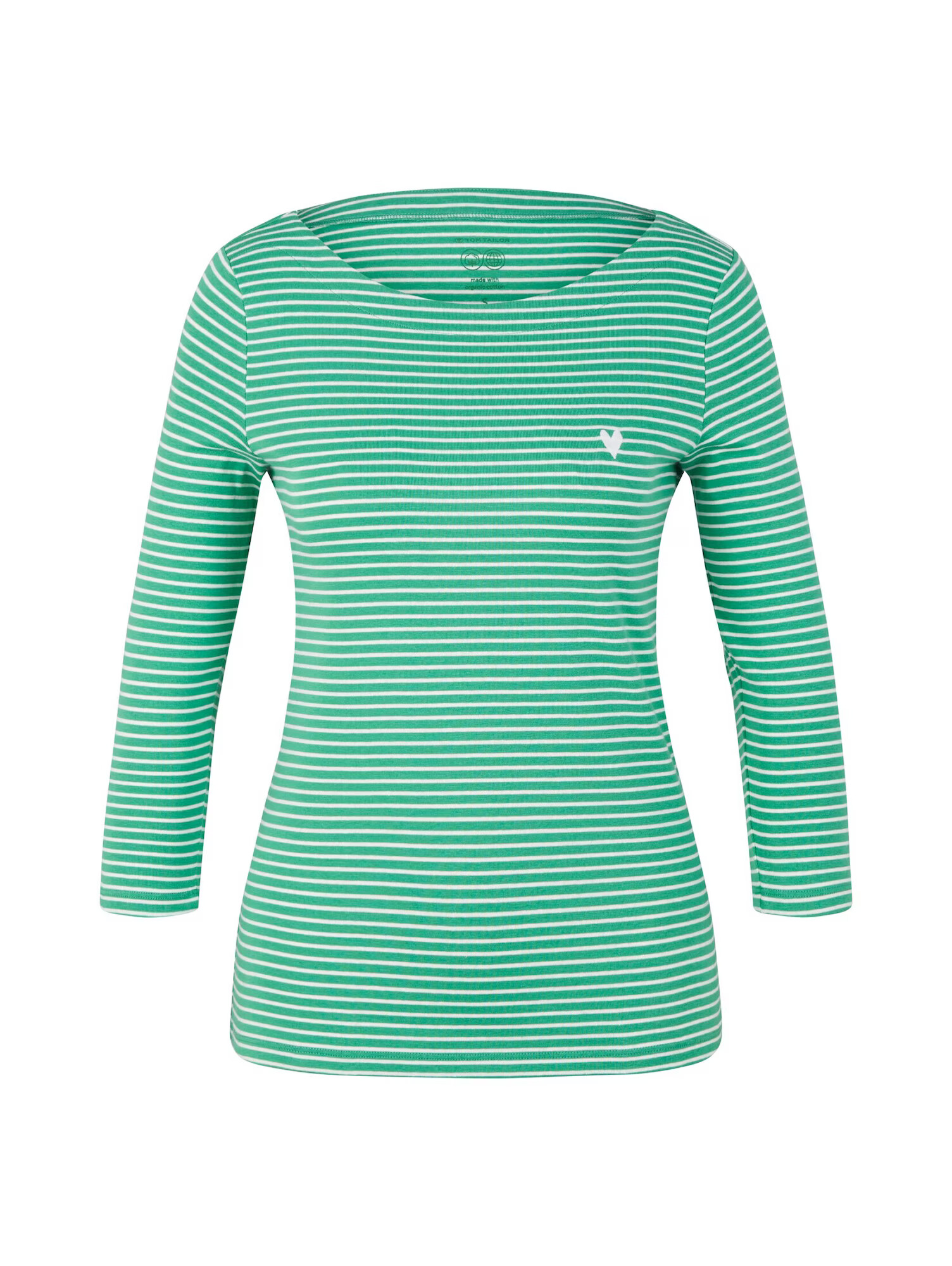 TOM TAILOR Tricou verde / alb - Pled.ro