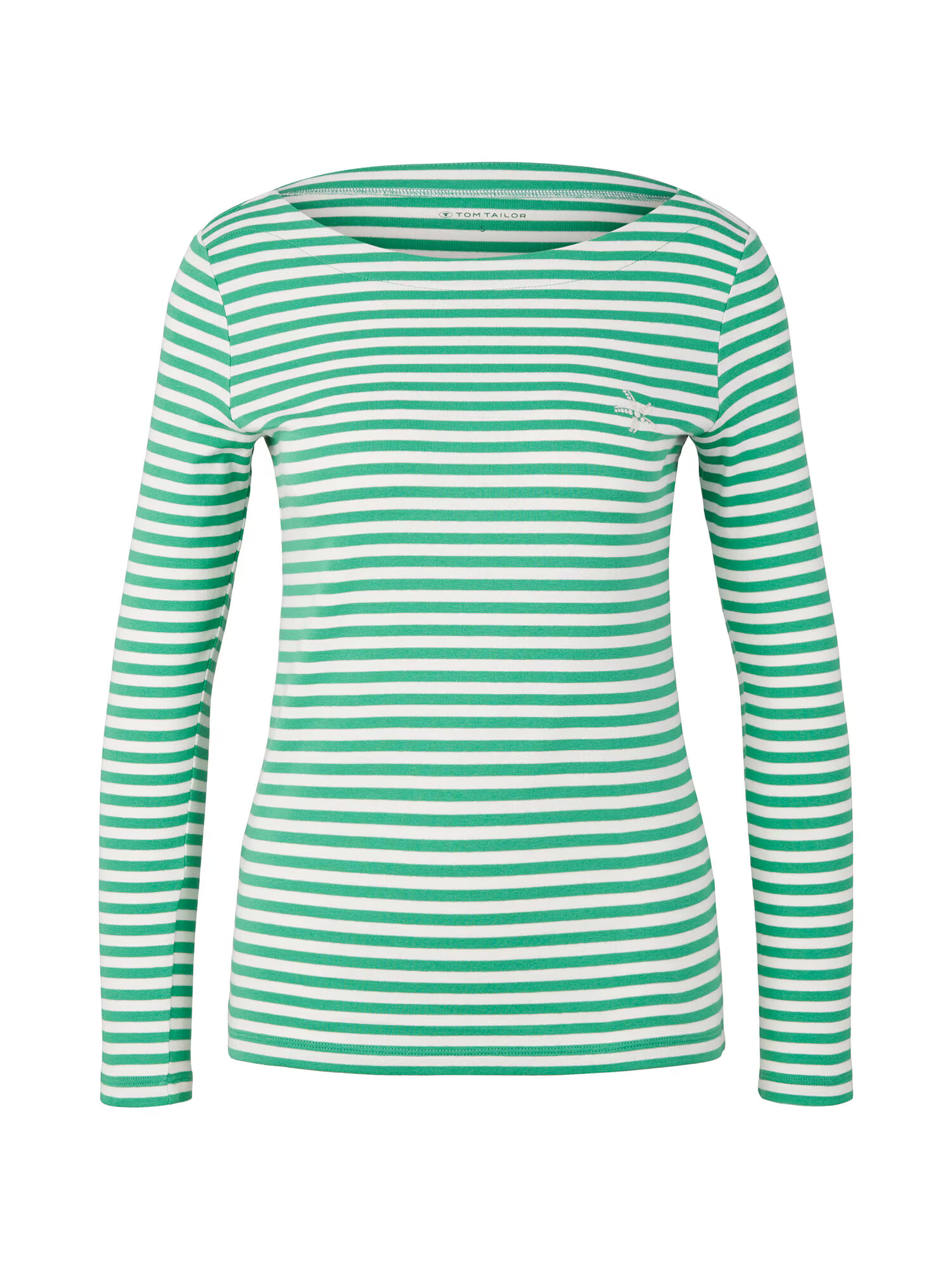 TOM TAILOR Tricou verde / alb - Pled.ro