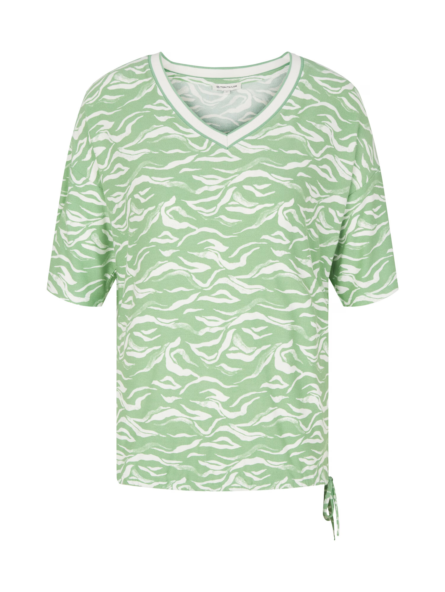 TOM TAILOR Tricou verde deschis / alb - Pled.ro