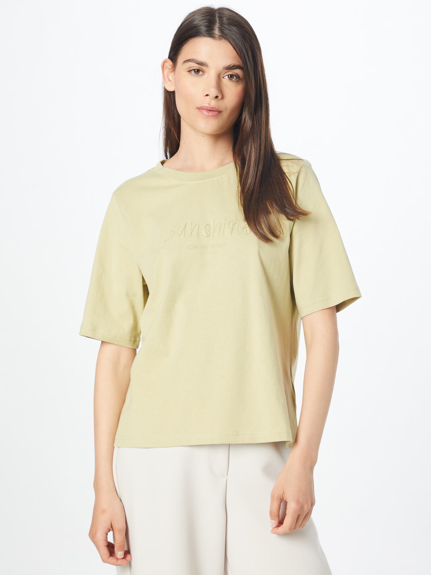 TOM TAILOR Tricou verde pastel - Pled.ro