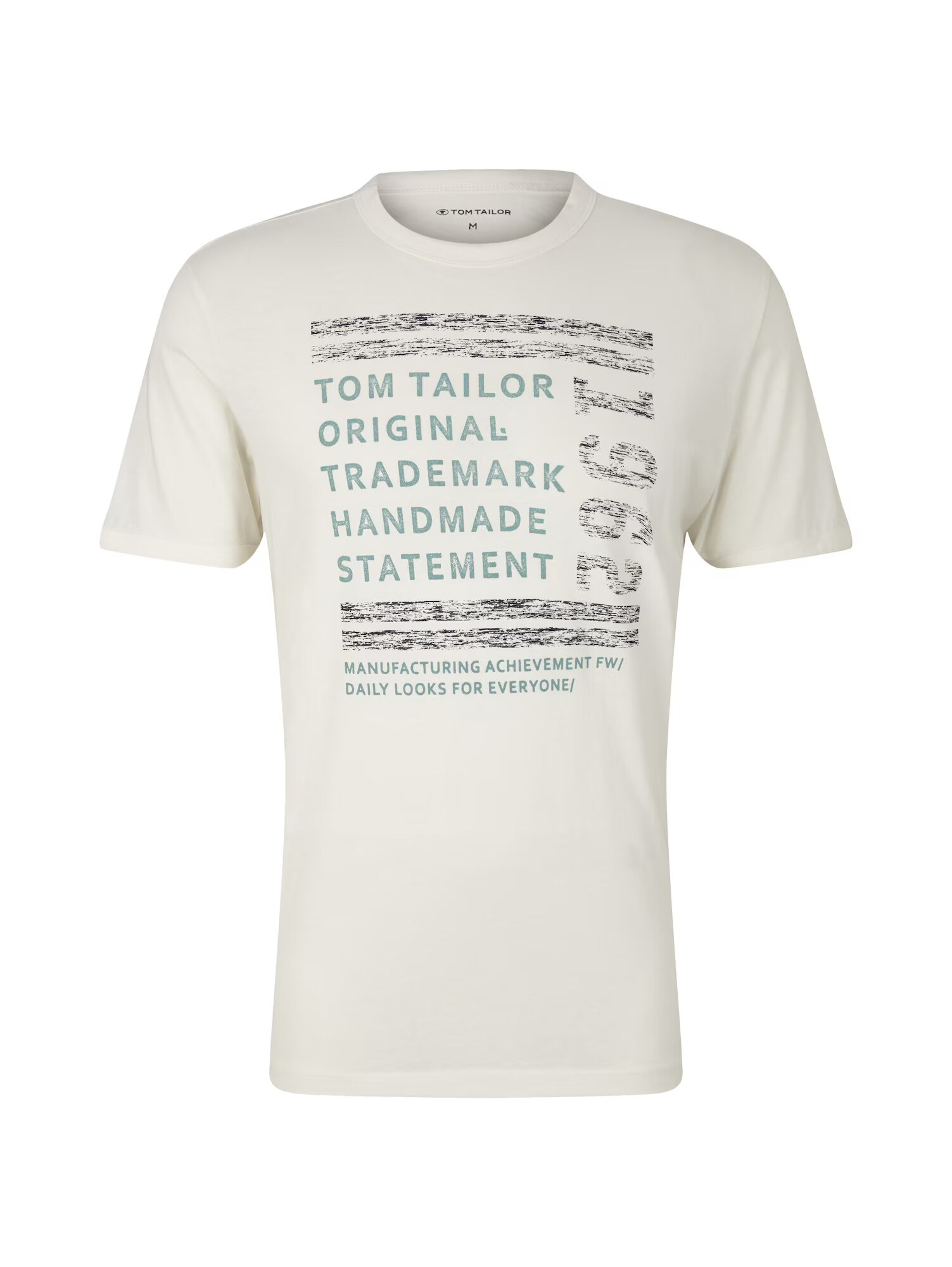 TOM TAILOR Tricou verde pastel / negru / alb natural - Pled.ro