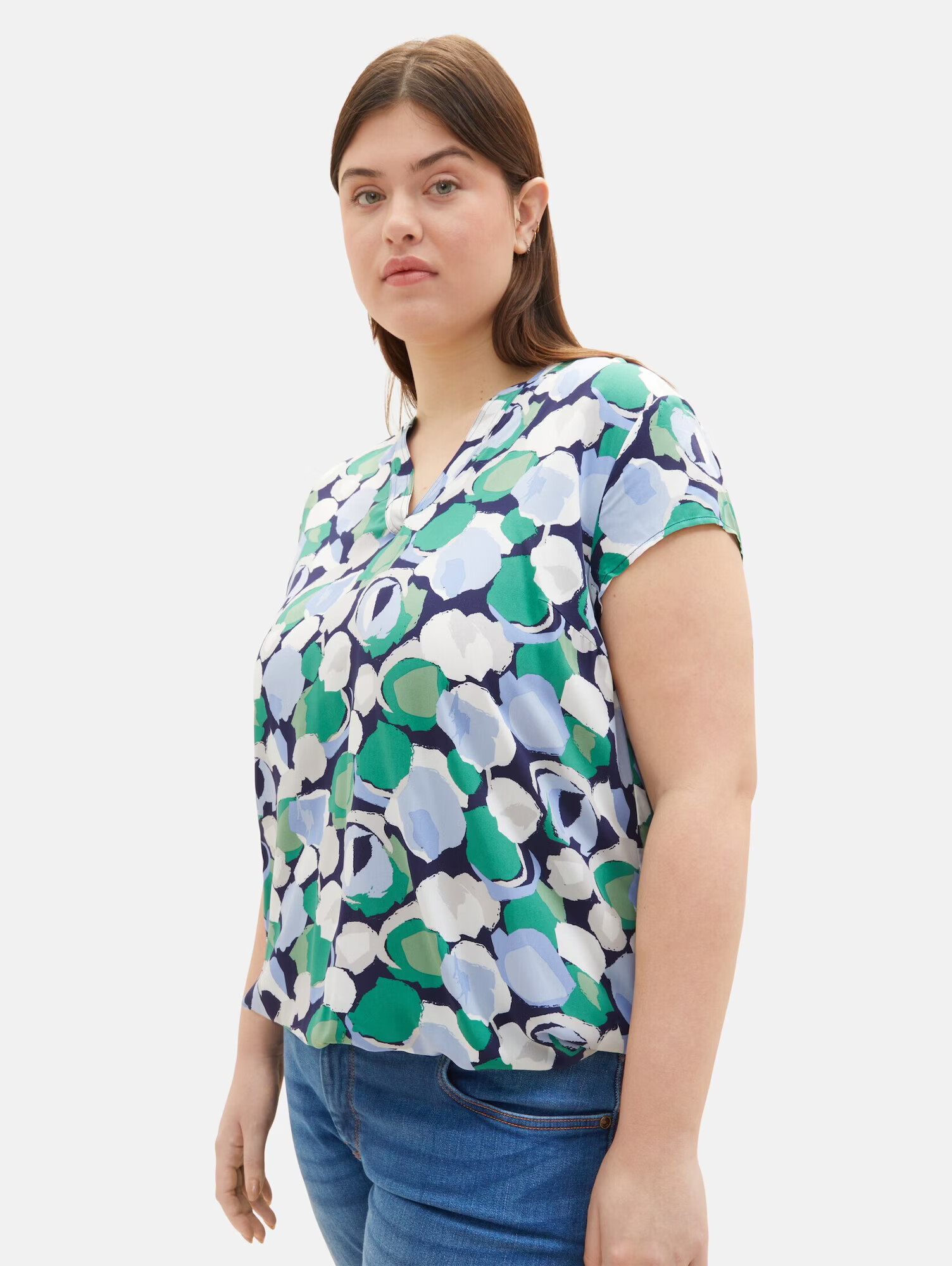 Tom Tailor Women + Bluză bleumarin / albastru deschis / verde închis / alb - Pled.ro