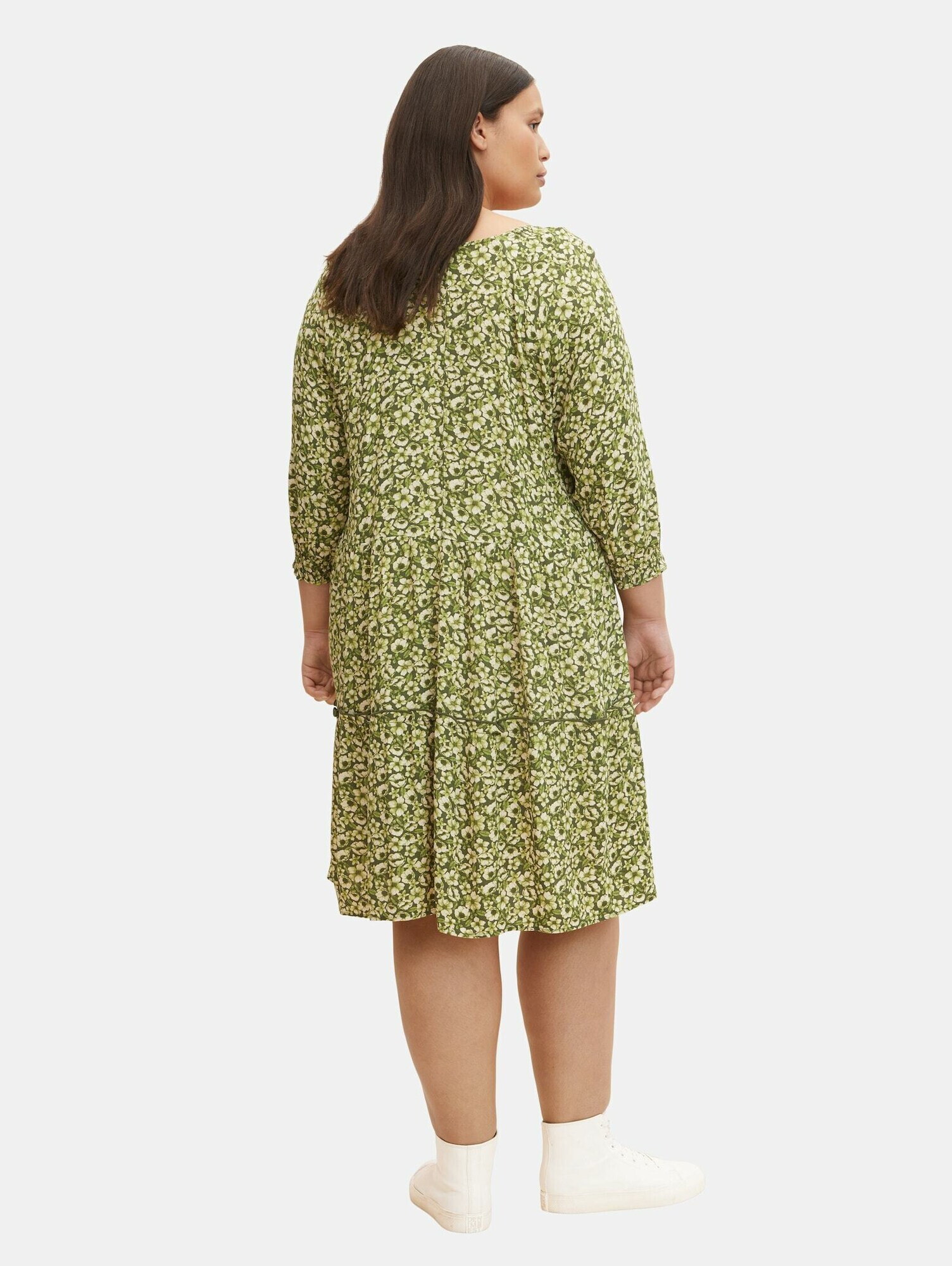 Tom Tailor Women + Rochie oliv / verde deschis / alb - Pled.ro