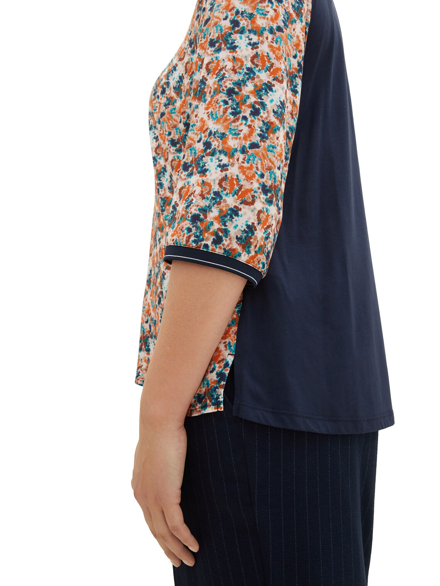 Tom Tailor Women + Tricou bleumarin / turcoaz / gri deschis / corai - Pled.ro