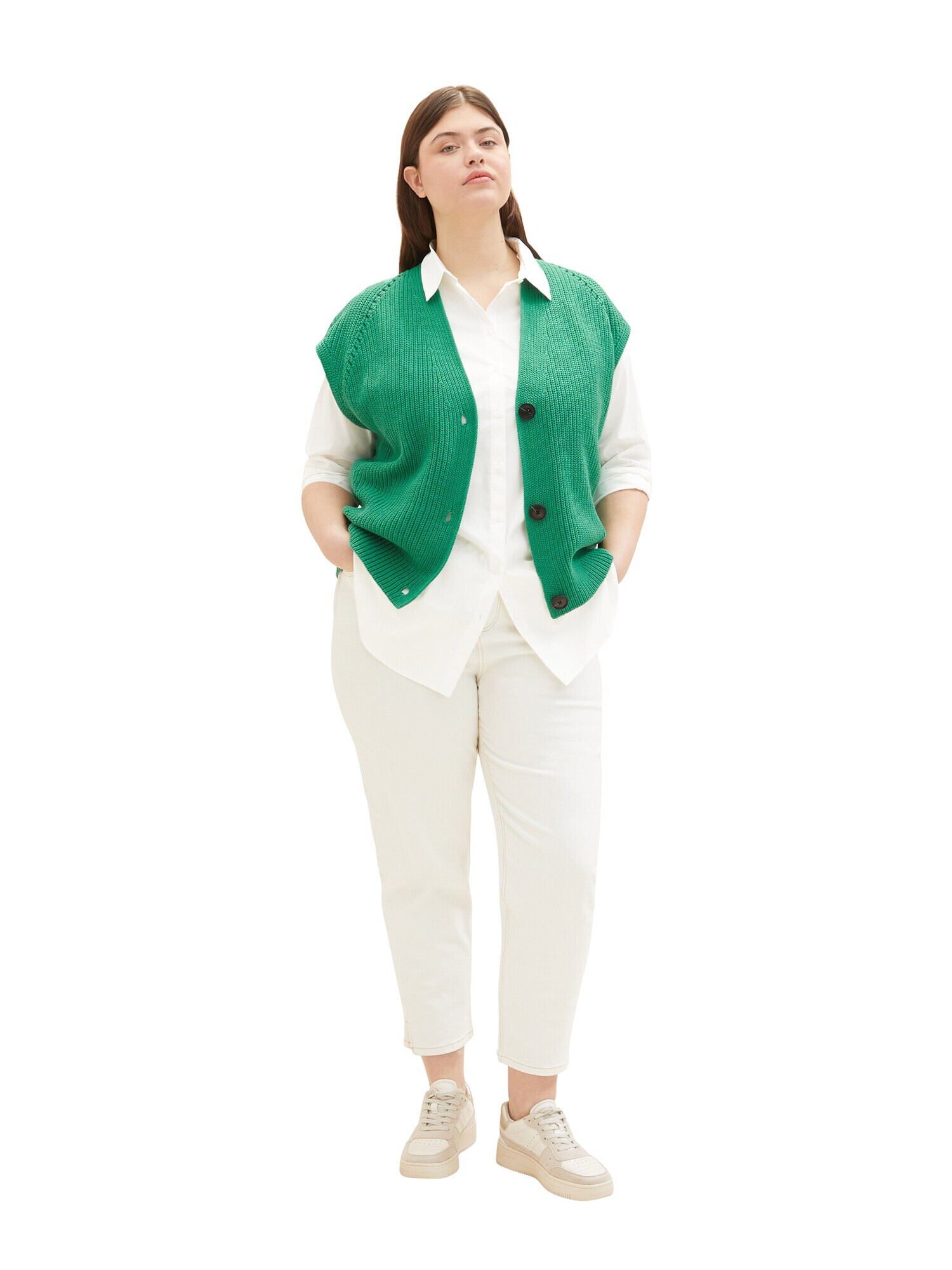 Tom Tailor Women + Vestă tricotată verde închis - Pled.ro