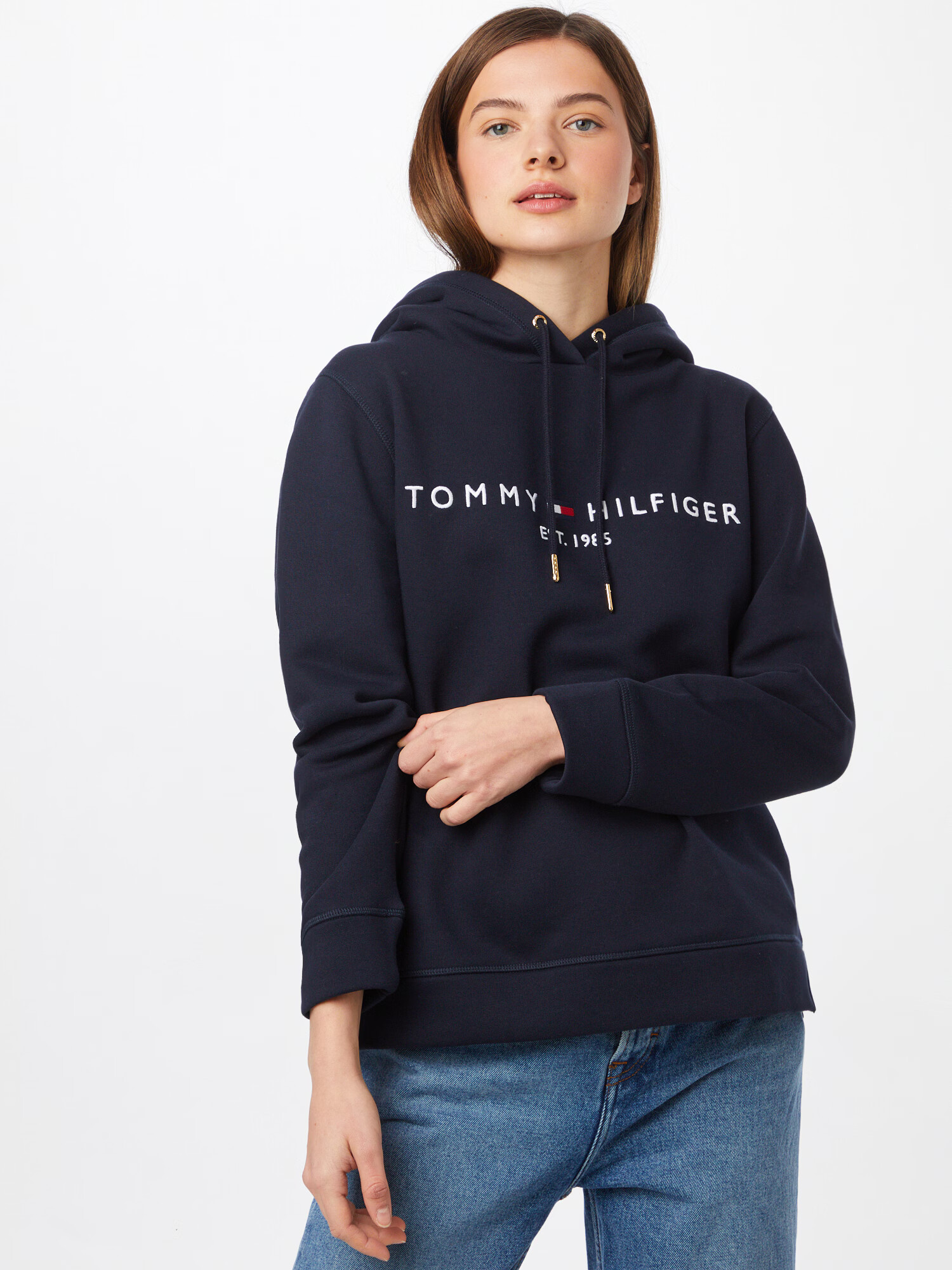 TOMMY HILFIGER Bluză de molton albastru marin / albastru noapte / roșu / alb - Pled.ro